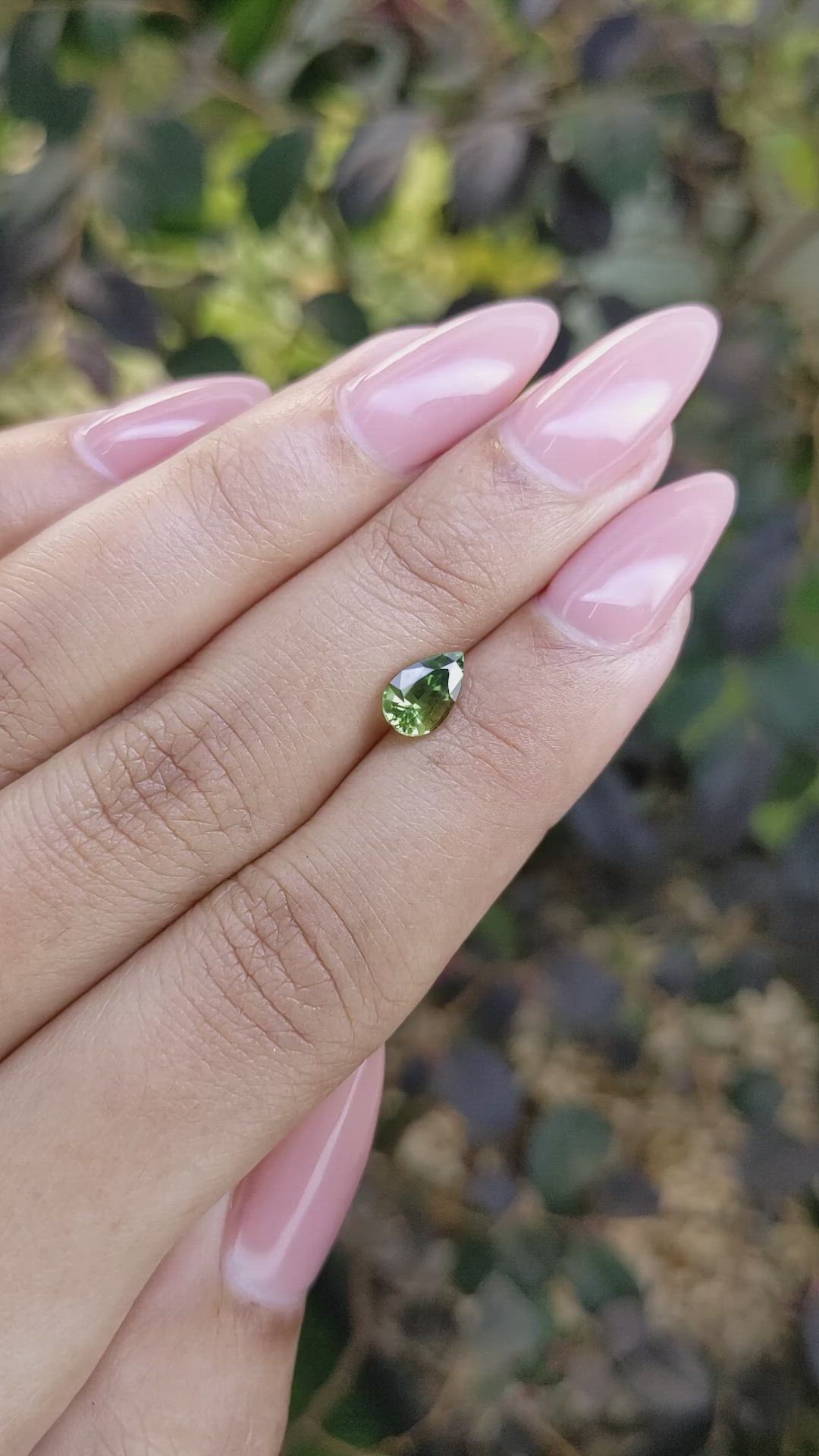 1.05 Ct. Green Sapphire from Thailand Size Video