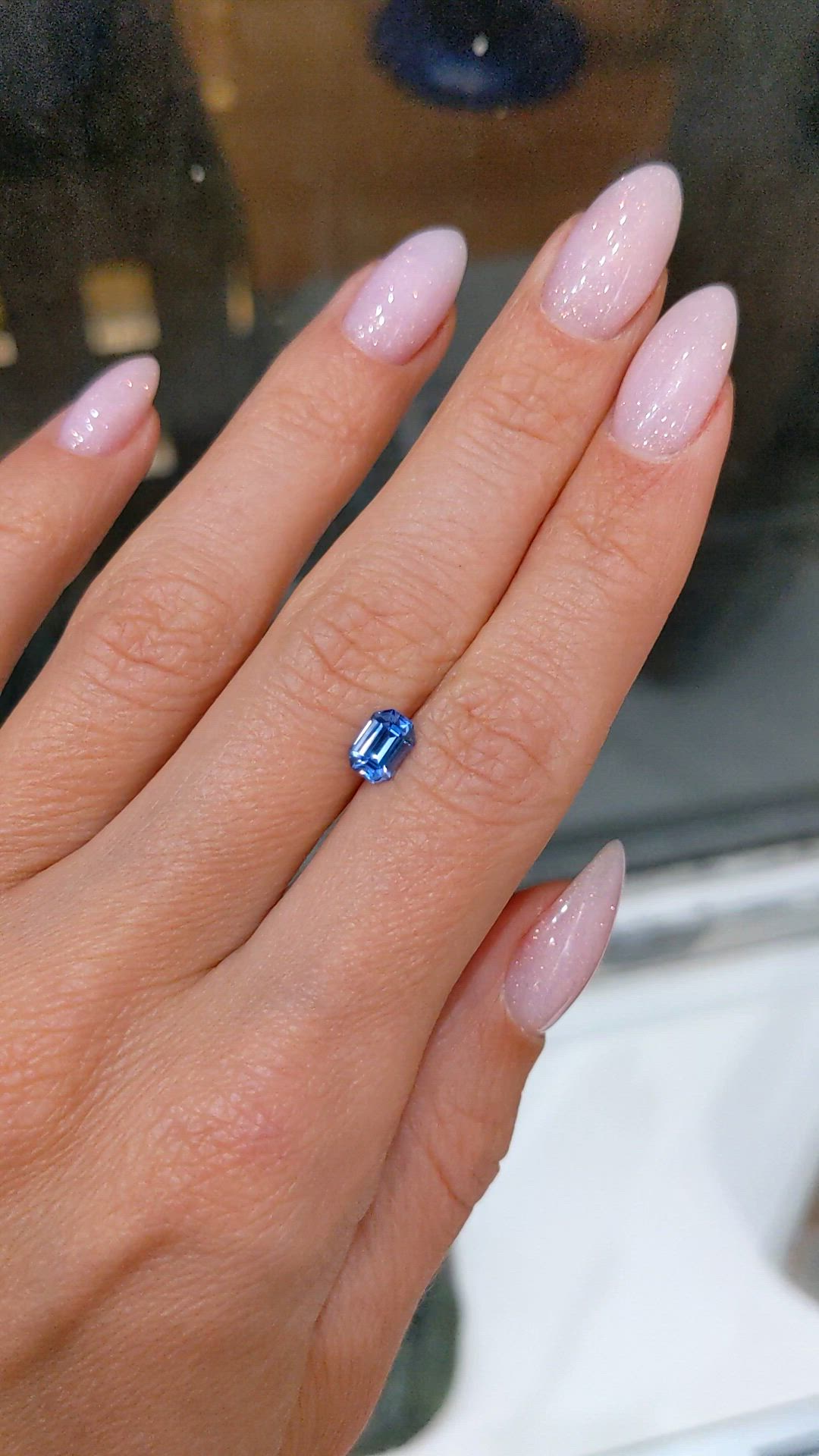 0.93 Ct. Blue Sapphire from Ceylon (Sri Lanka) Size Video