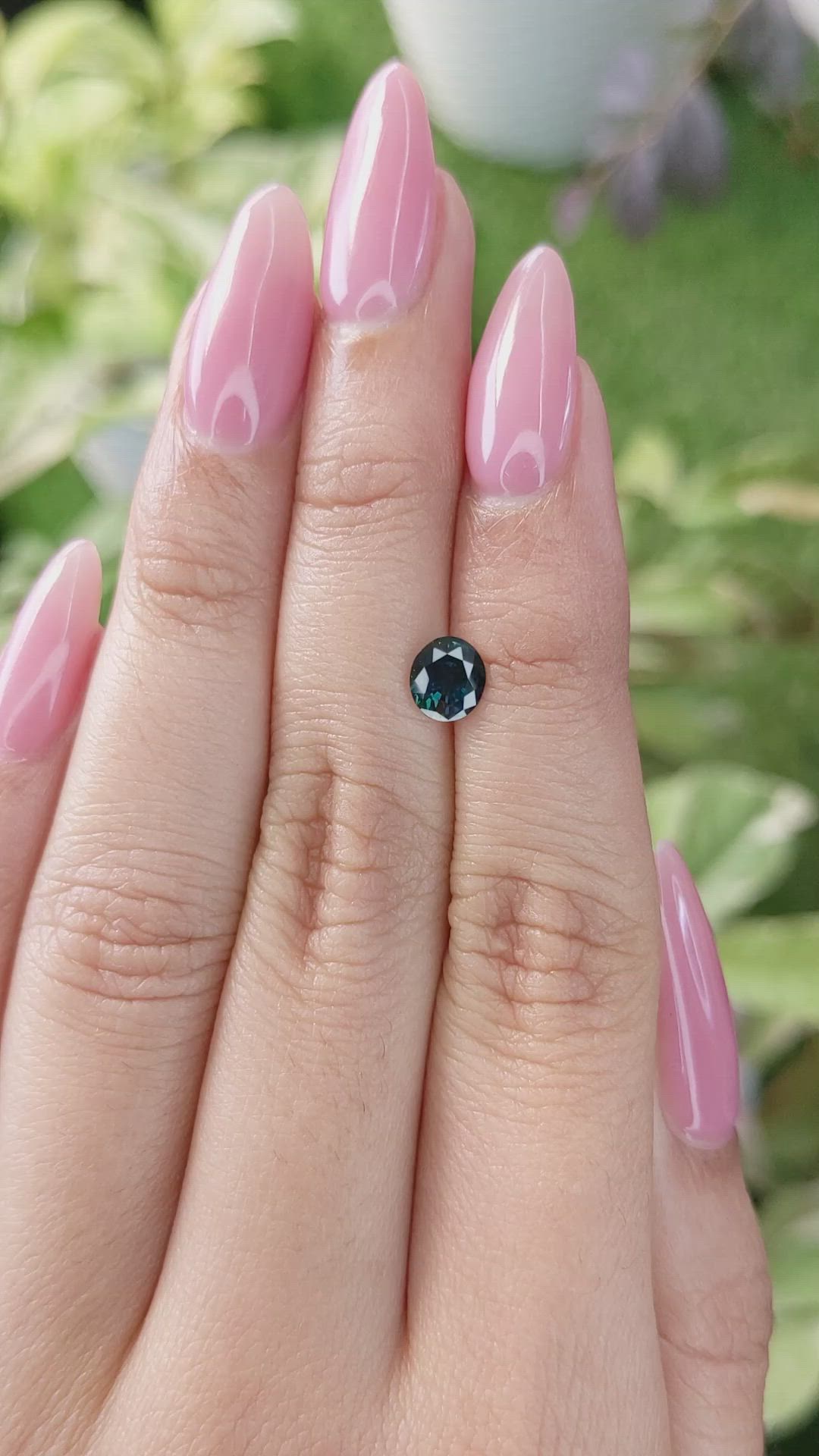 0.92 Ct. Greenish Blue Sapphire from Madagascar Size Video