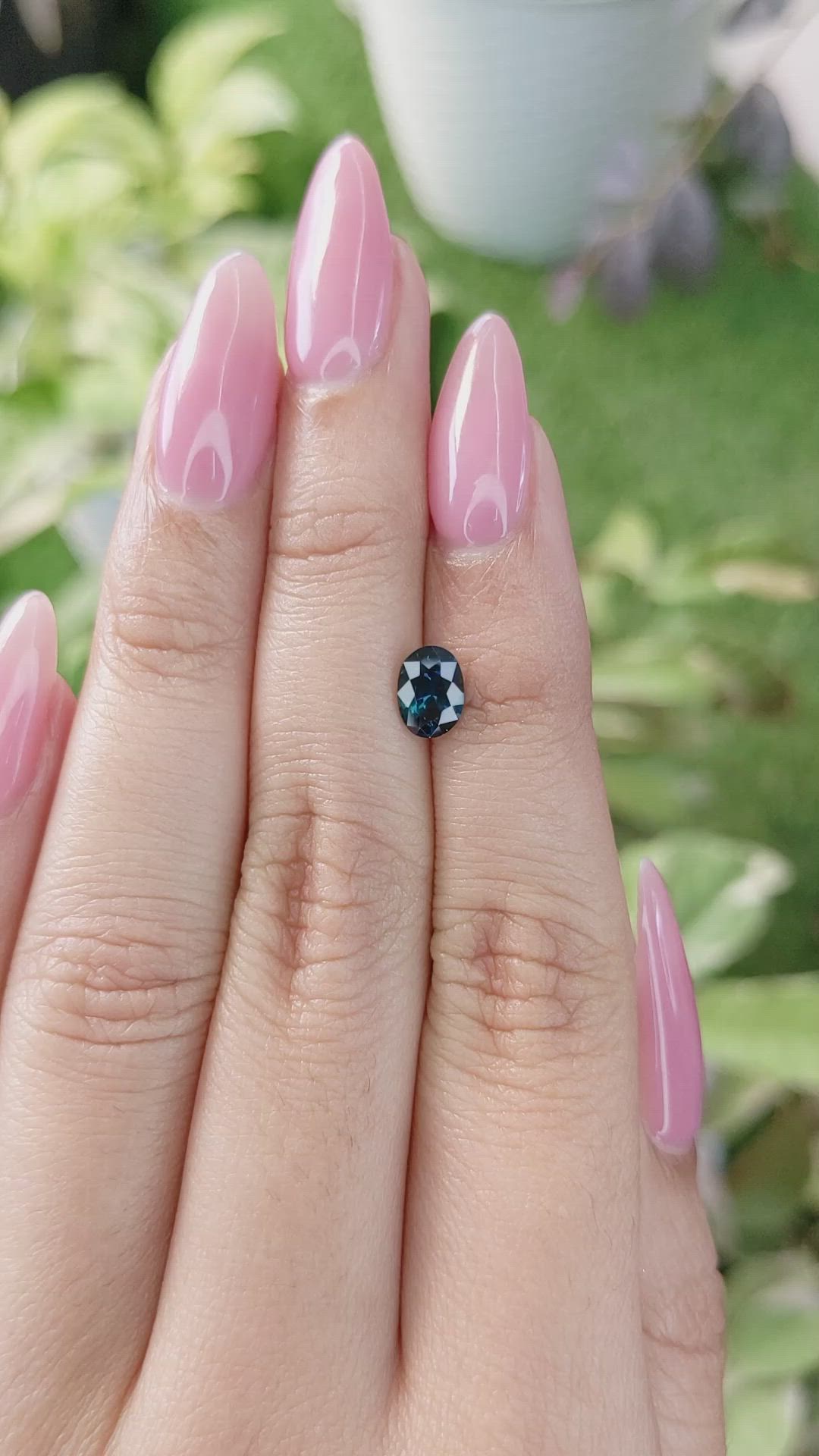 0.92 Ct. Greenish Blue Sapphire from Madagascar Size Video