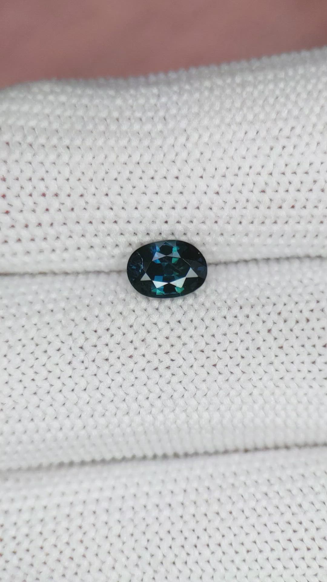 0.92 Ct. Greenish Blue Sapphire from Madagascar Size Video