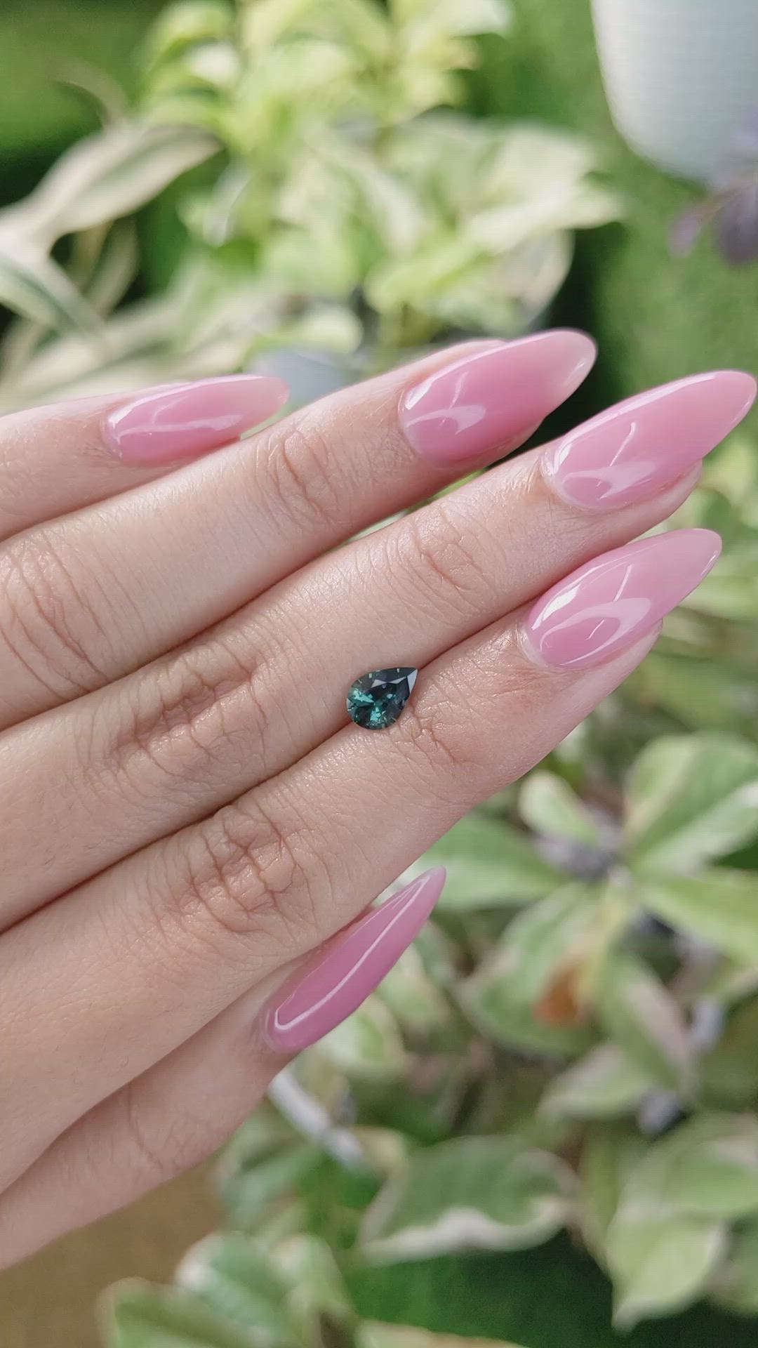 0.76 Ct. Bluish Green Sapphire from Madagascar Size Video