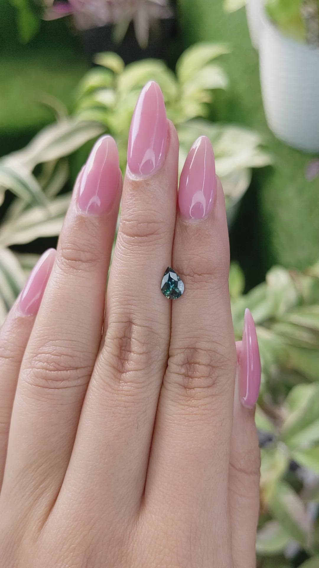 0.76 Ct. Bluish Green Sapphire from Madagascar Size Video