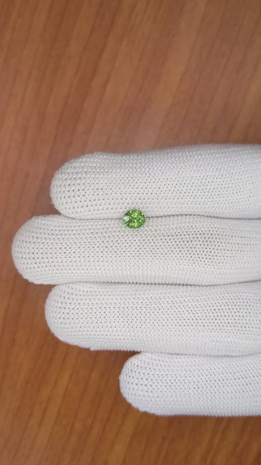 0.68 Ct. Green Sapphire from Madagascar Size Video