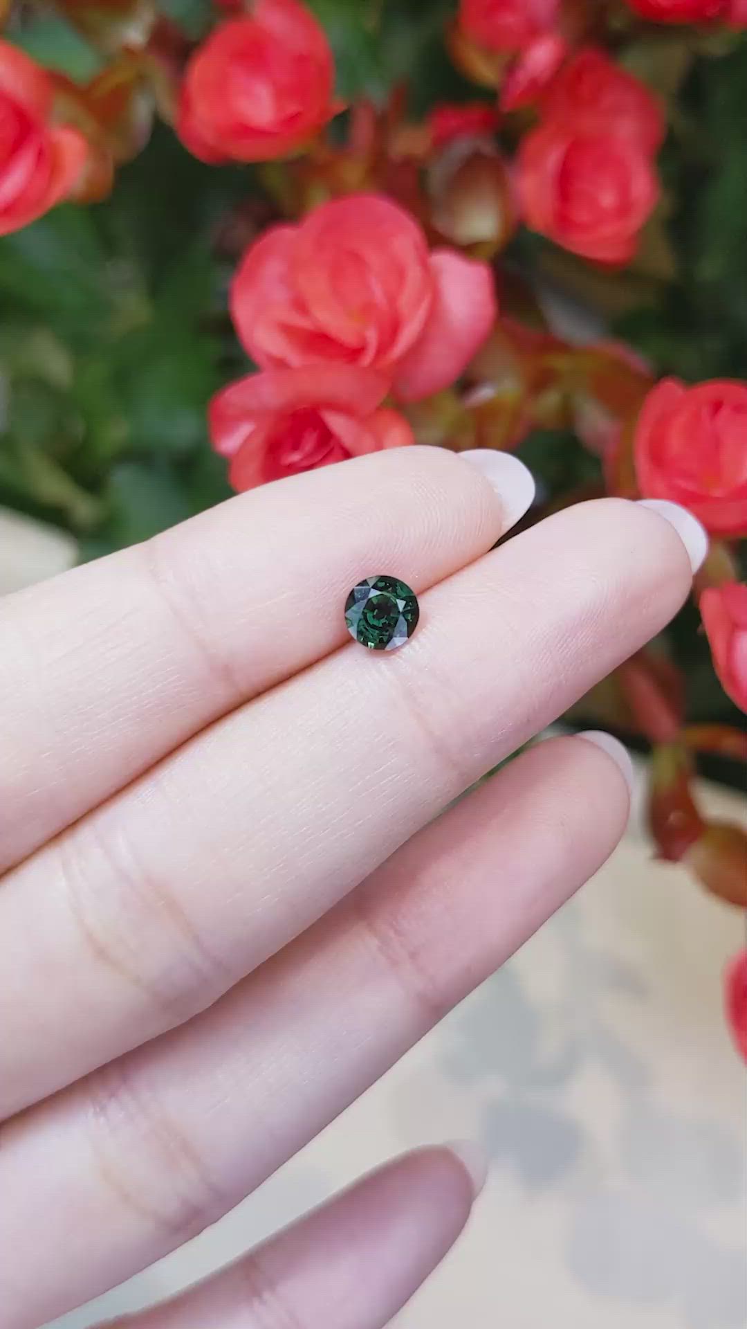 0.78 Ct. Bluish Green Sapphire from Thailand Size Video