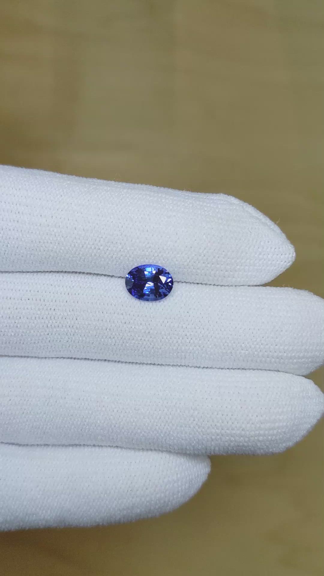 1.60 Ct. Blue Sapphire from Ceylon (Sri Lanka) Size Video