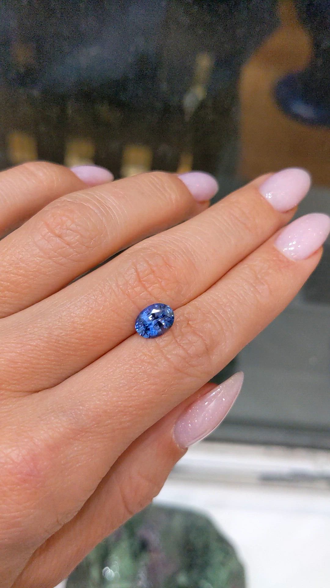 1.60 Ct. Blue Sapphire from Ceylon (Sri Lanka) Size Video