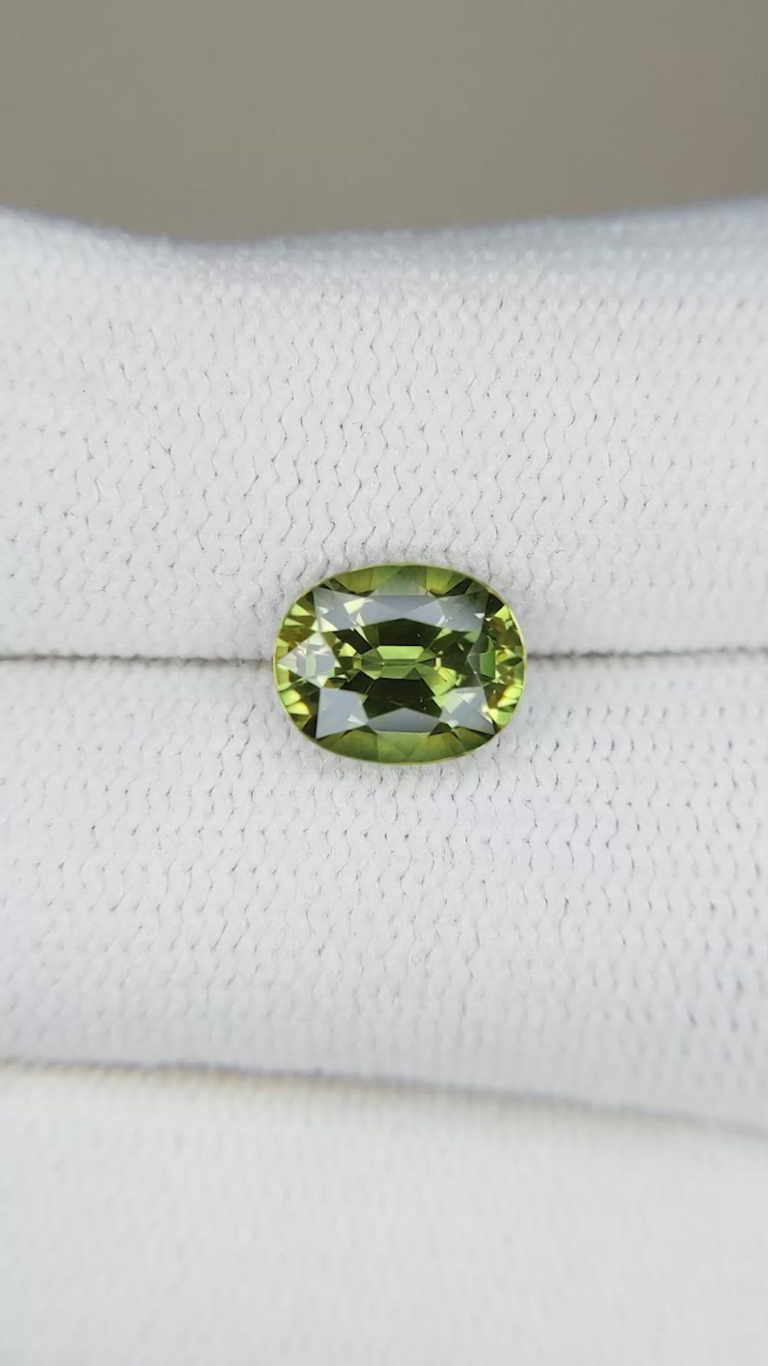 1.90 Ct. Yellowish Green Sapphire from Thailand Size Video