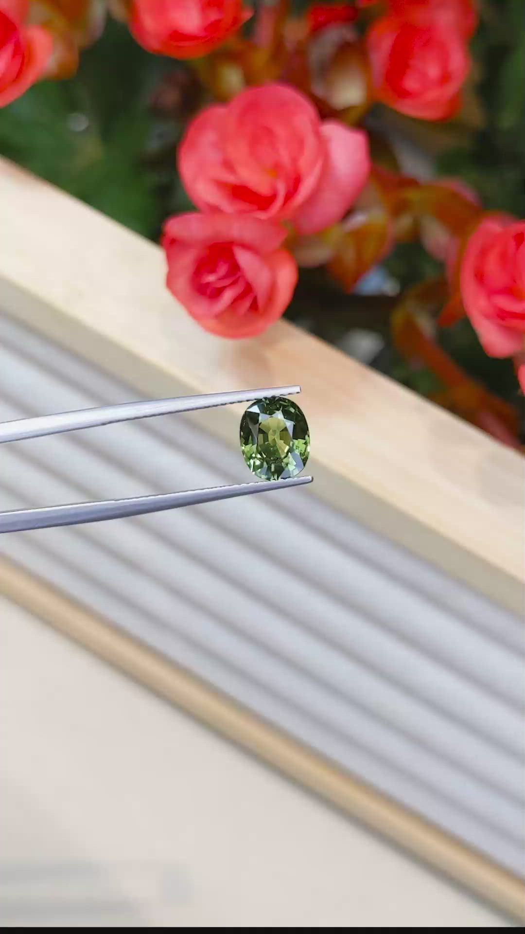 2.66 Ct. Green Sapphire from Thailand Size Video