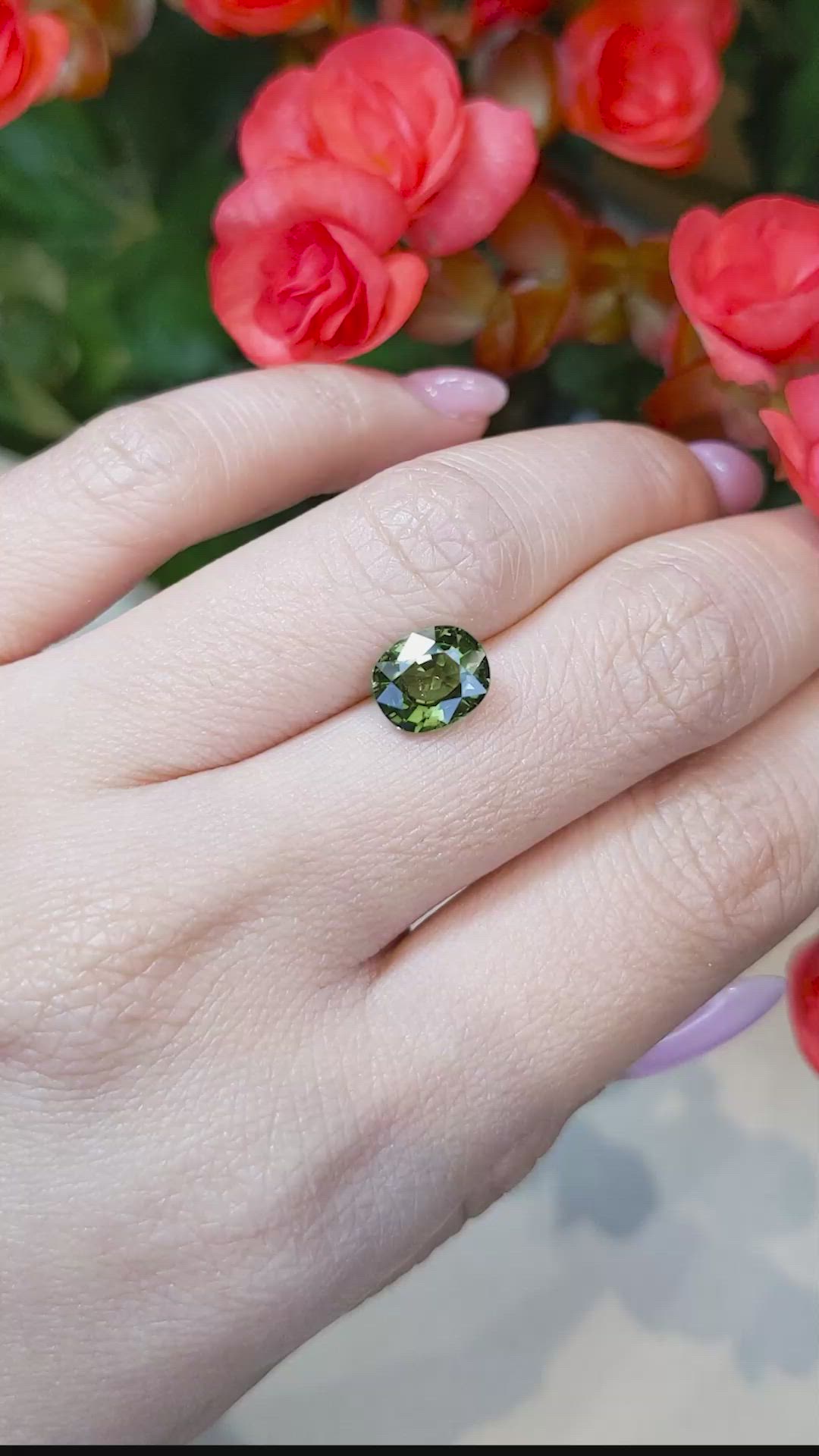 2.66 Ct. Green Sapphire from Thailand Size Video