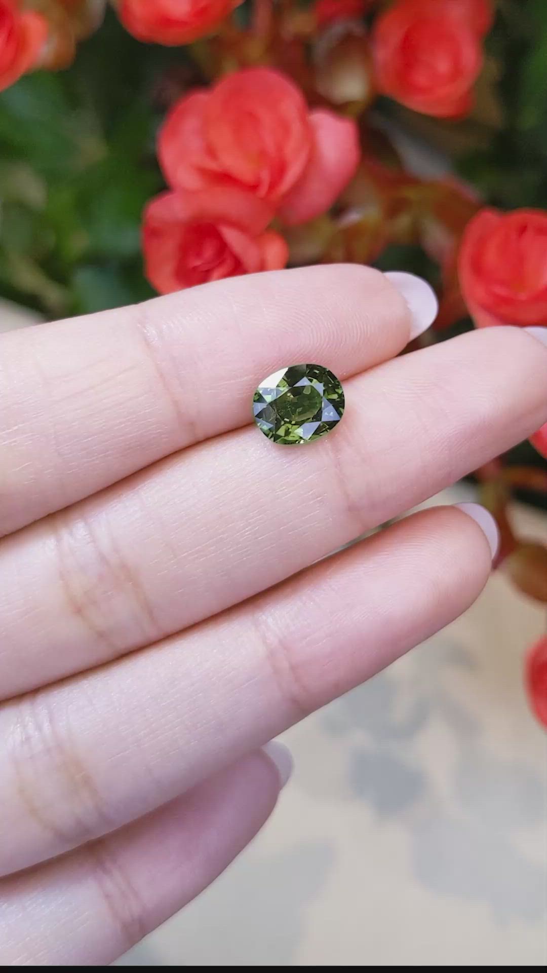 2.66 Ct. Green Sapphire from Thailand Size Video