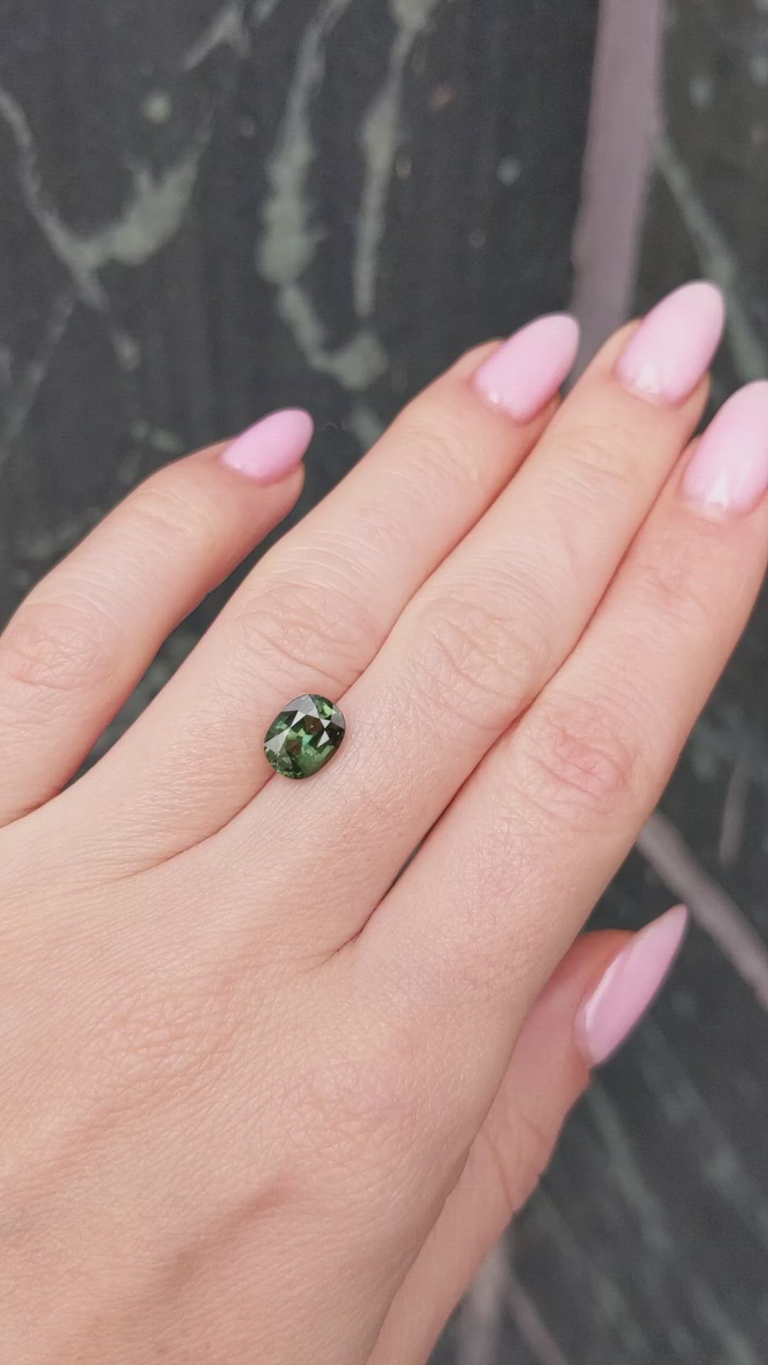 2.18 Ct. Green Sapphire from Thailand Size Video