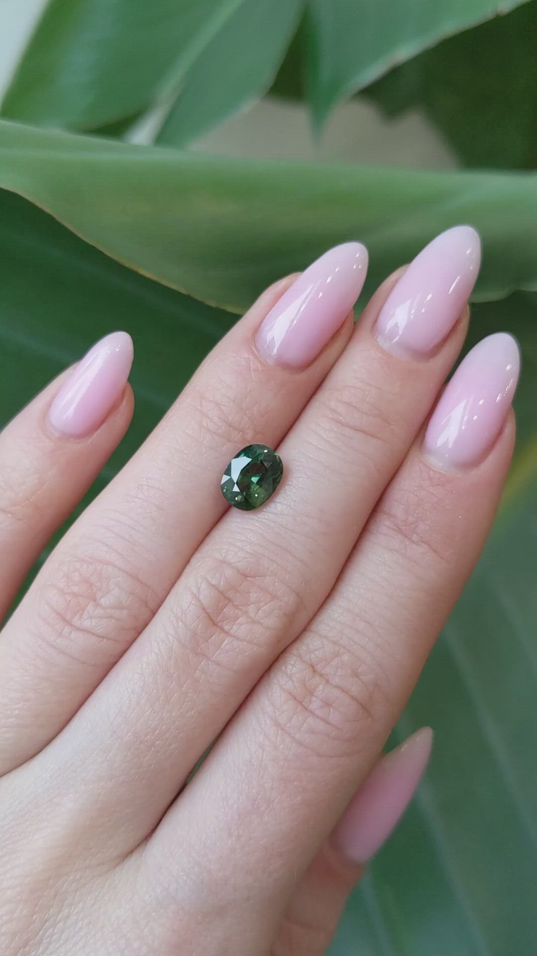 2.18 Ct. Green Sapphire from Thailand Size Video