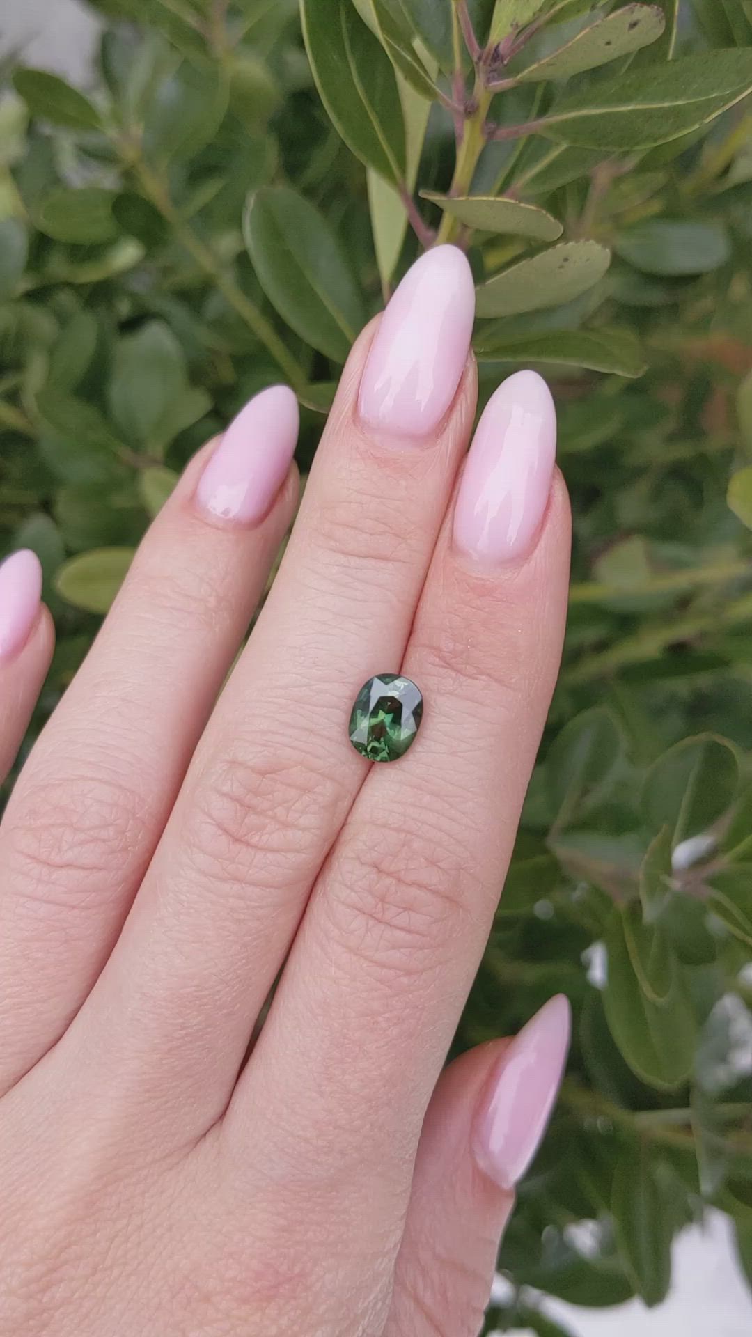 2.18 Ct. Green Sapphire from Thailand Size Video