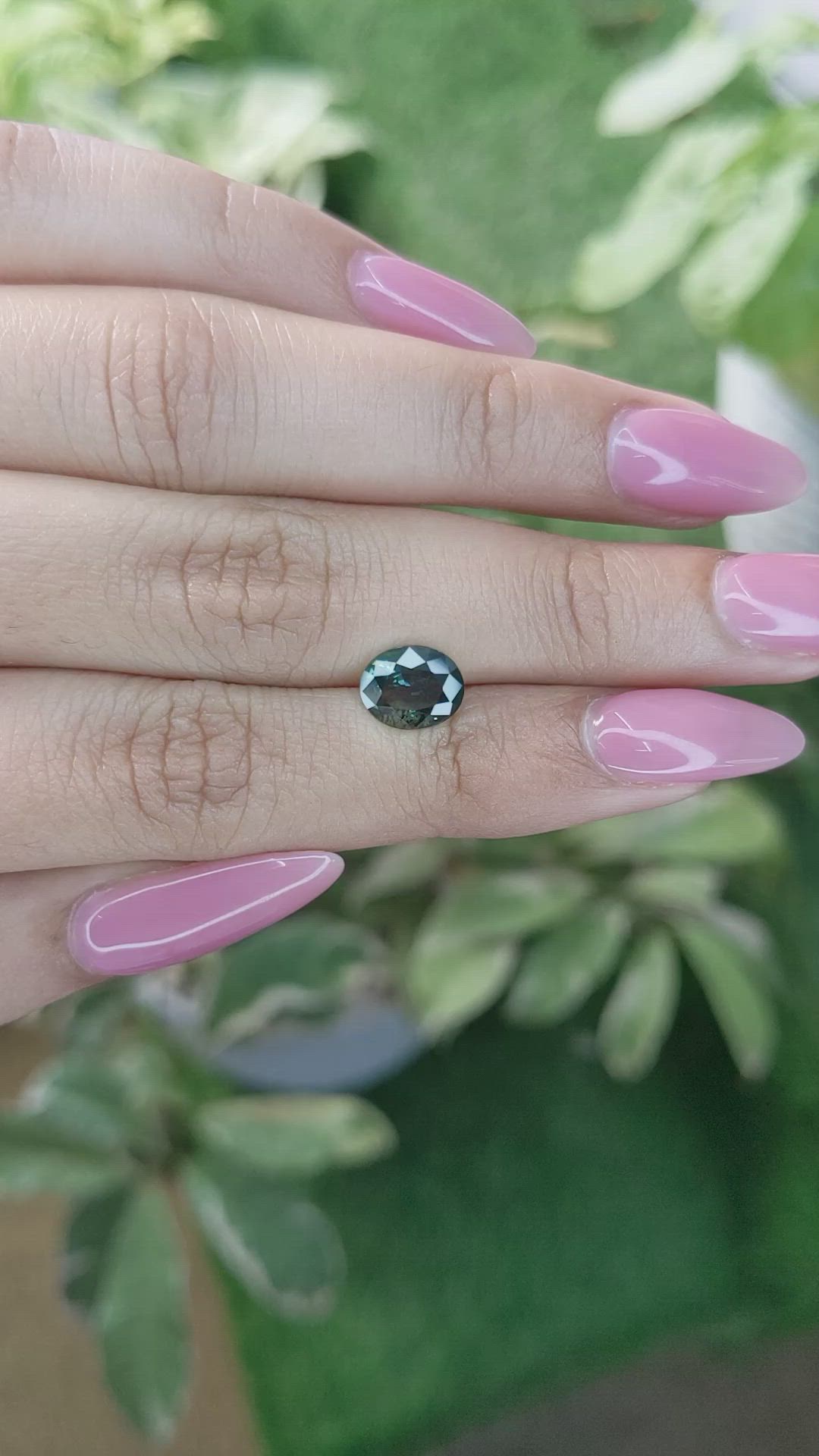 1.58 Ct. Bluish Green Sapphire from Madagascar Size Video