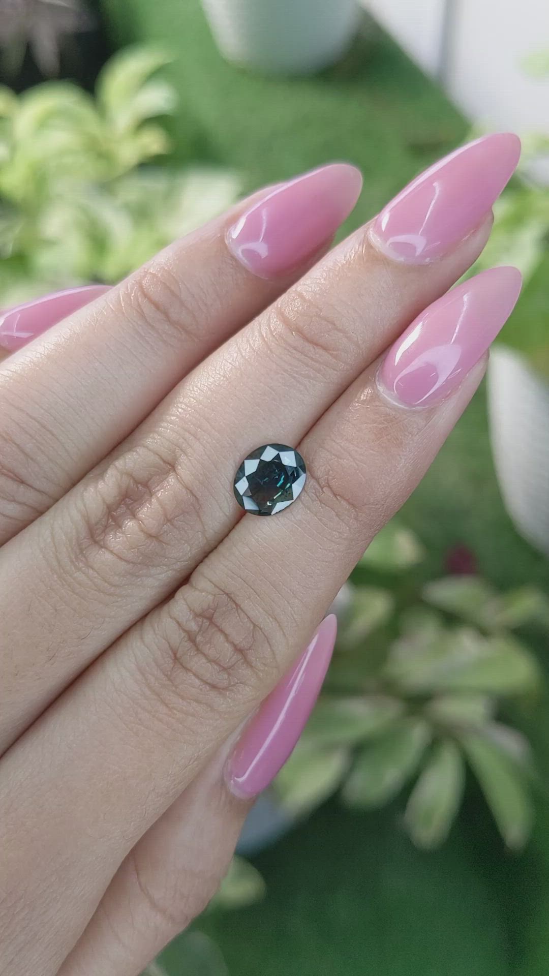 1.58 Ct. Bluish Green Sapphire from Madagascar Size Video