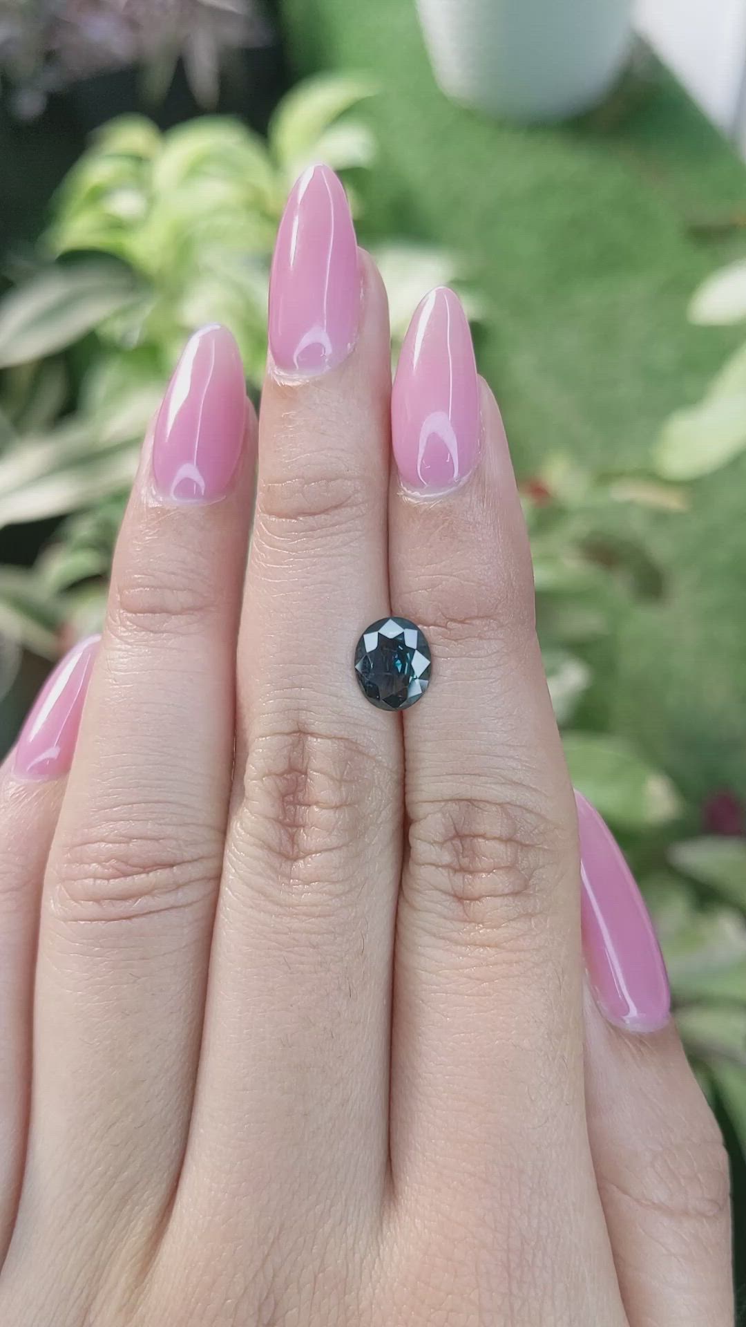 1.58 Ct. Bluish Green Sapphire from Madagascar Size Video