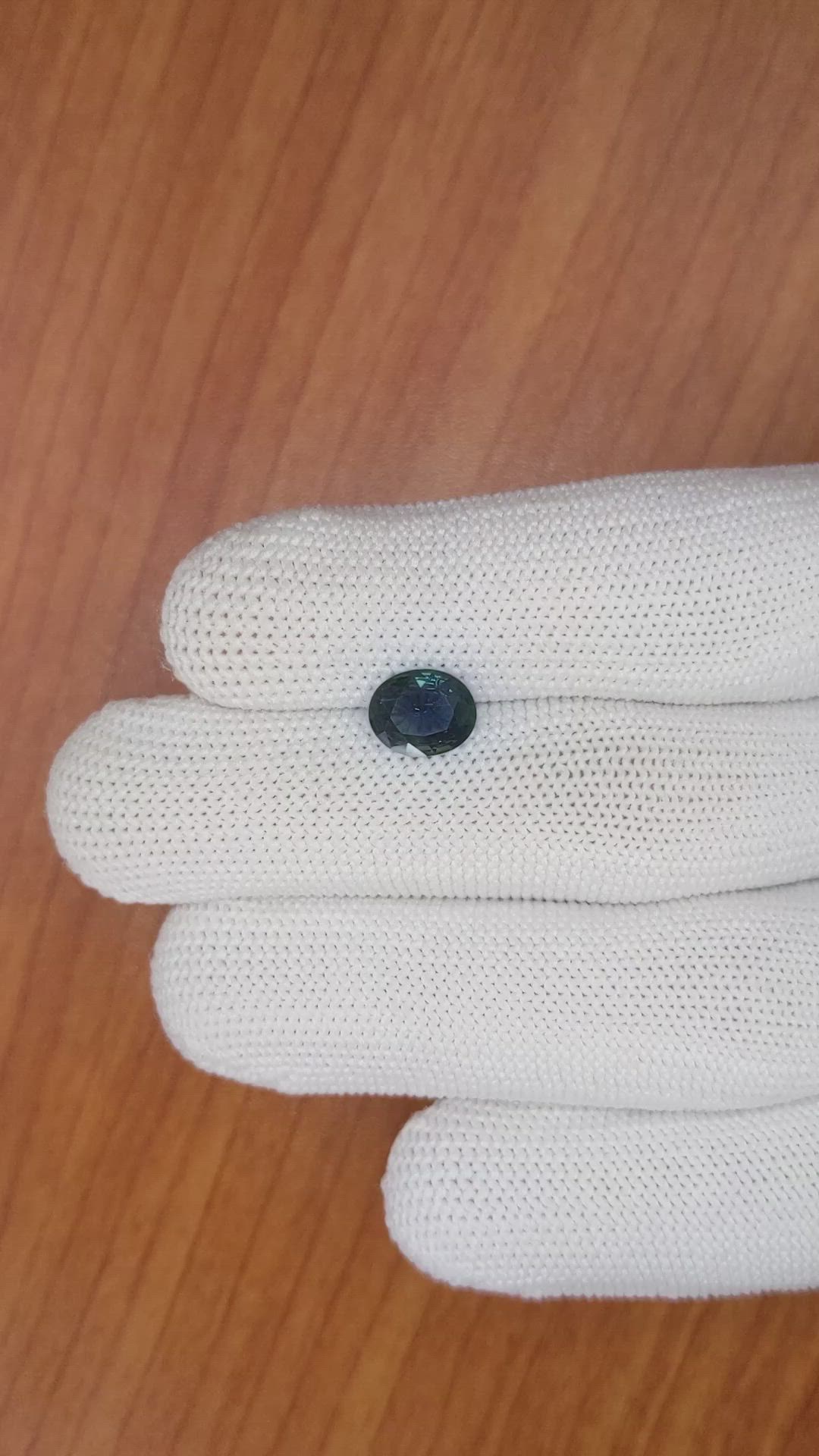 1.58 Ct. Bluish Green Sapphire from Madagascar Size Video