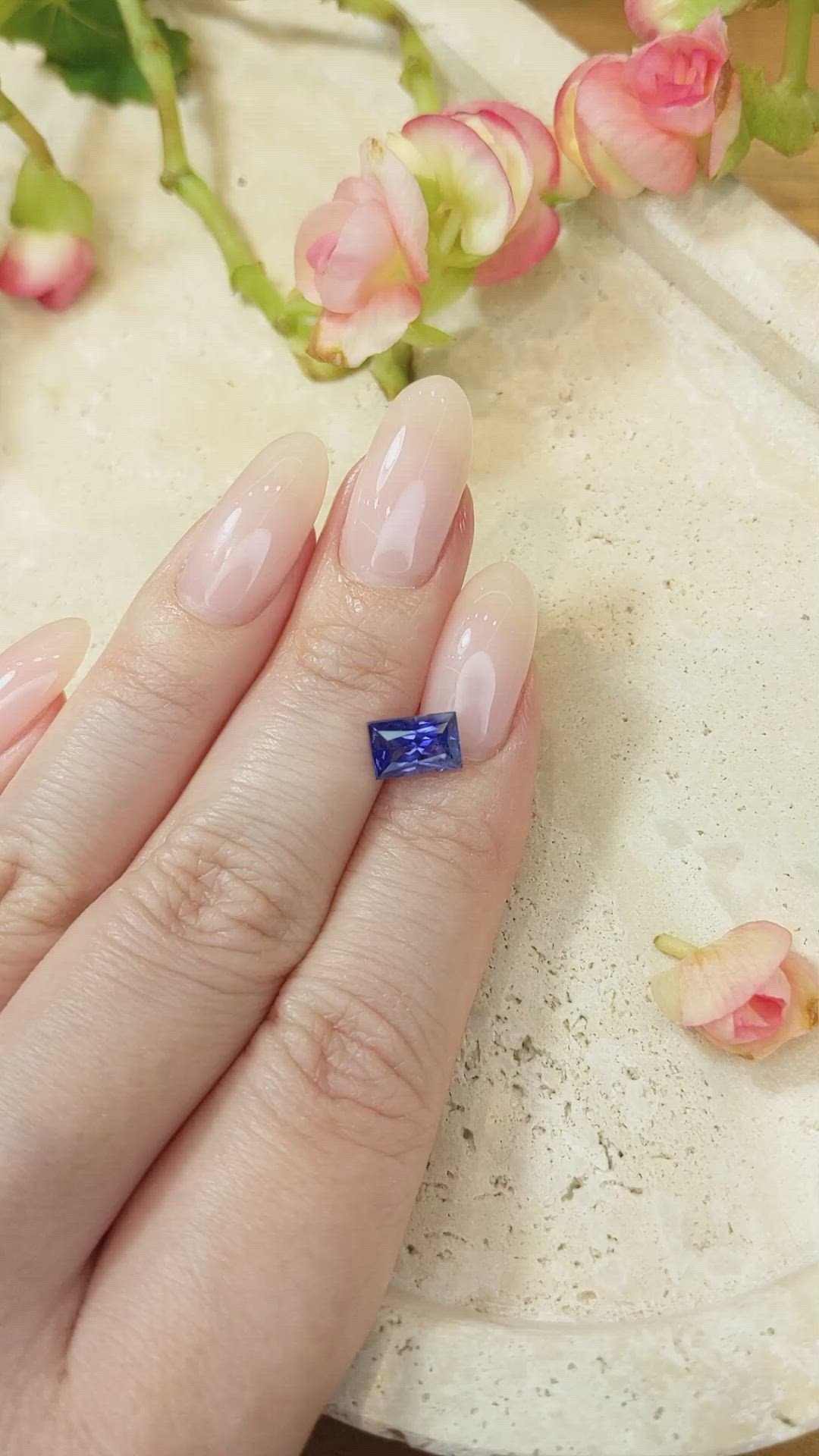 1.77 Ct. Purplish Blue Sapphire from Ceylon (Sri Lanka) Size Video