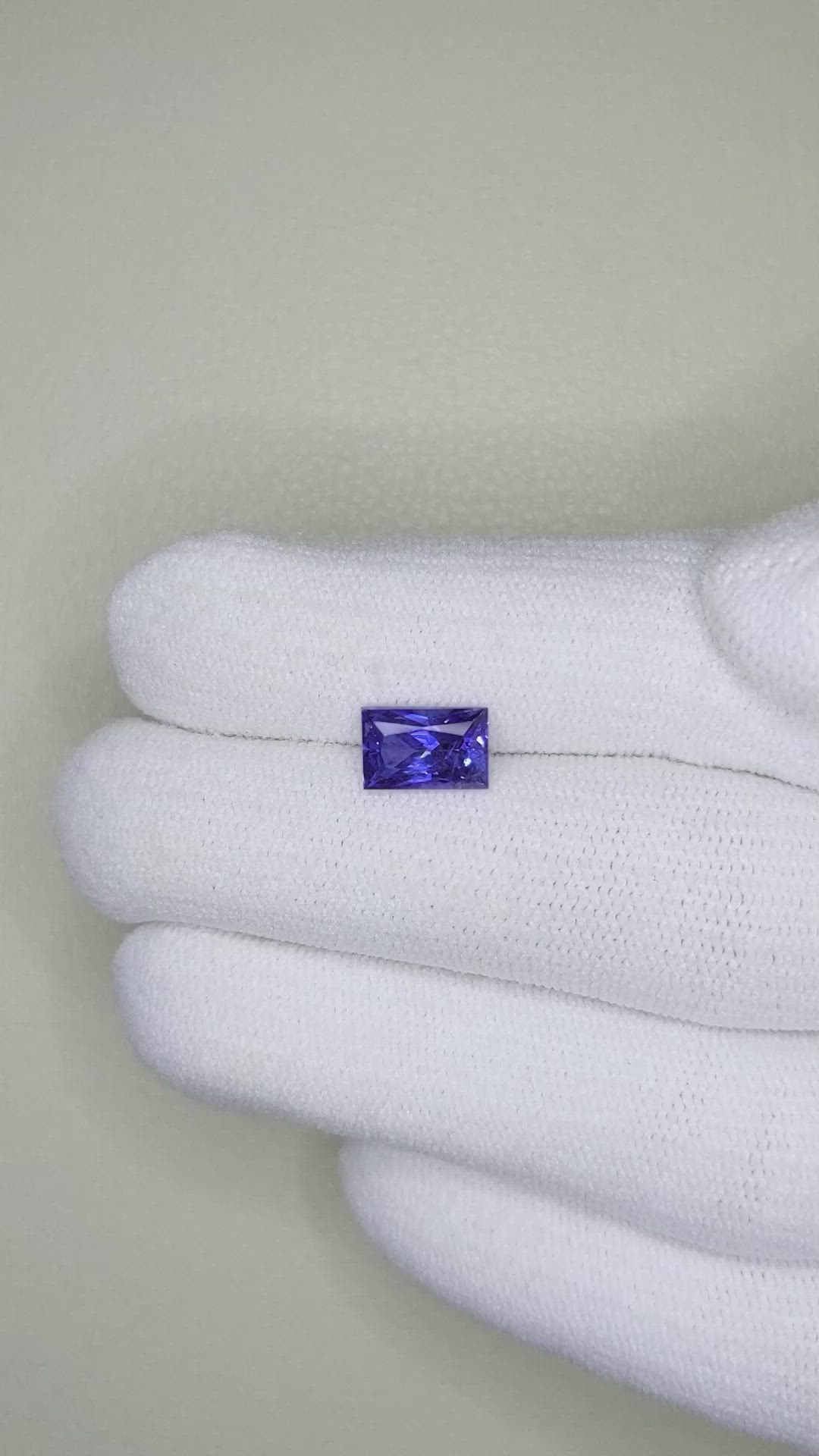 1.77 Ct. Purplish Blue Sapphire from Ceylon (Sri Lanka) Size Video