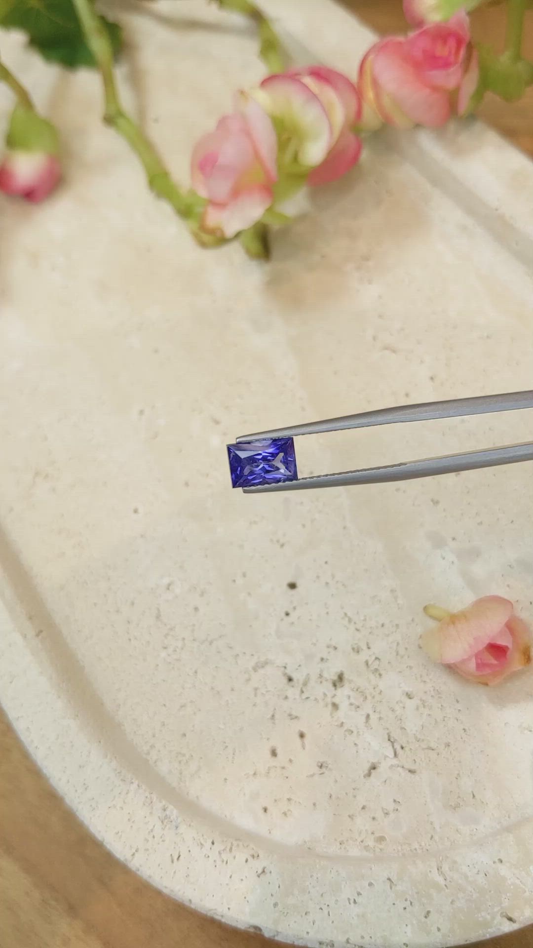 1.77 Ct. Purplish Blue Sapphire from Ceylon (Sri Lanka) Size Video
