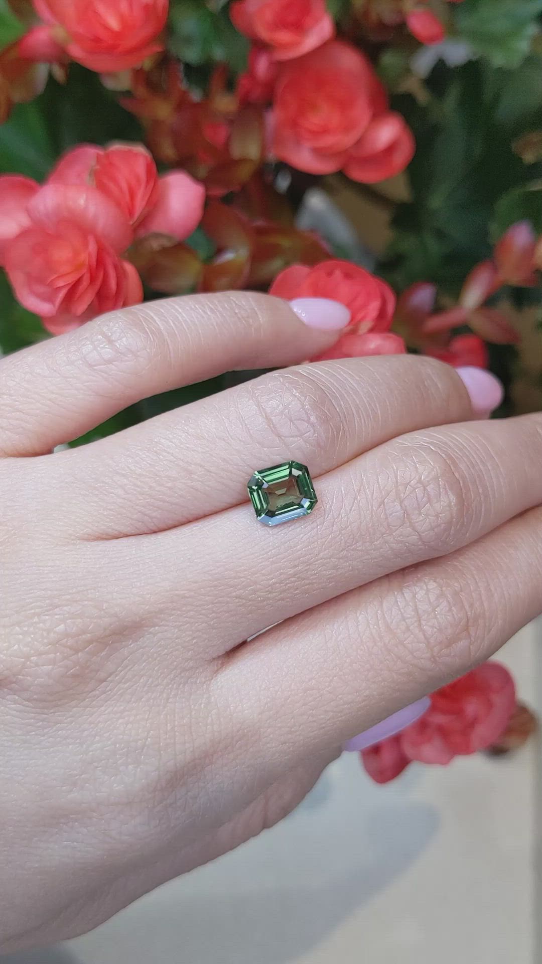 2.05 Ct. Green Sapphire from Ceylon (Sri Lanka) Size Video