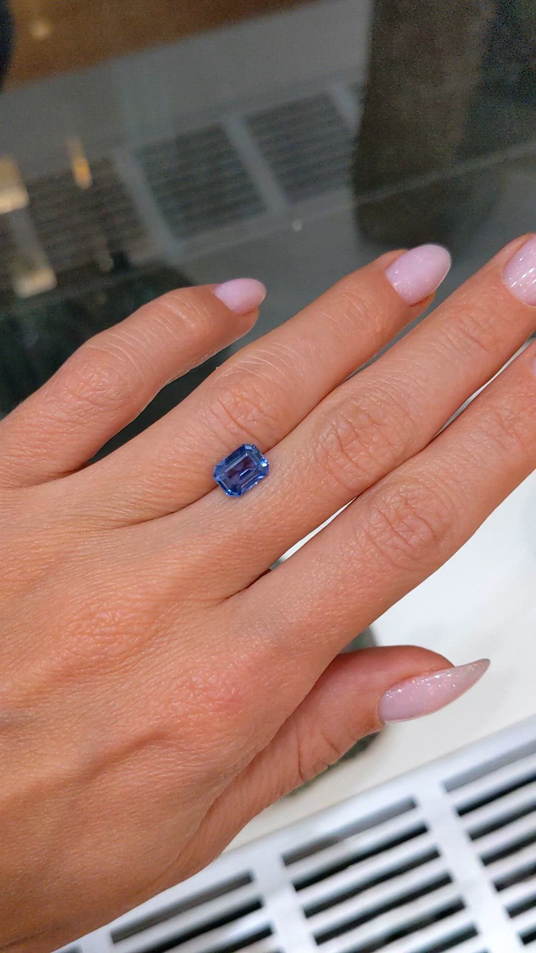 1.84 Ct. Blue Sapphire from Ceylon (Sri Lanka) Size Video