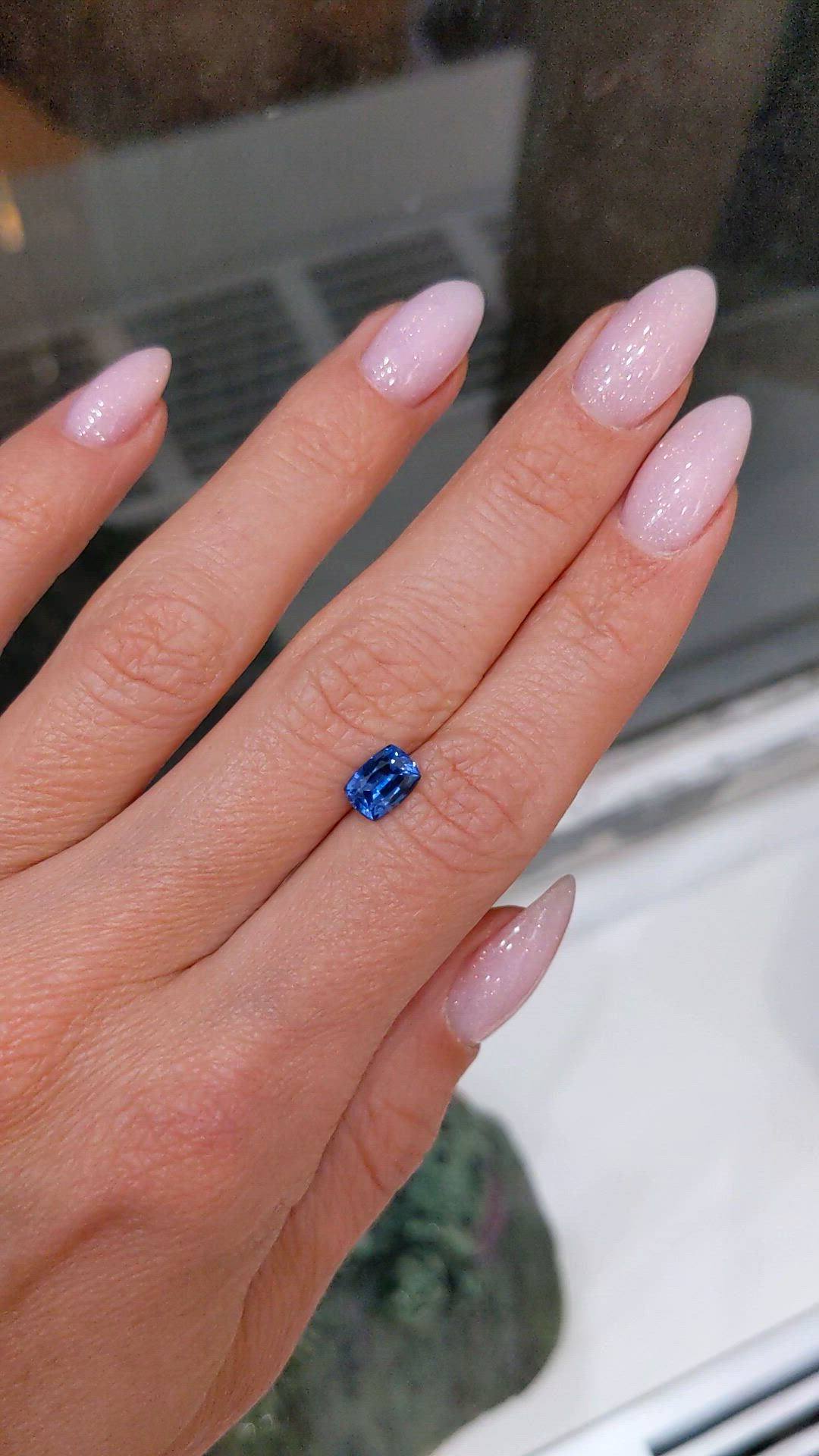 1.27 Ct. Blue Sapphire from Ceylon (Sri Lanka) Size Video