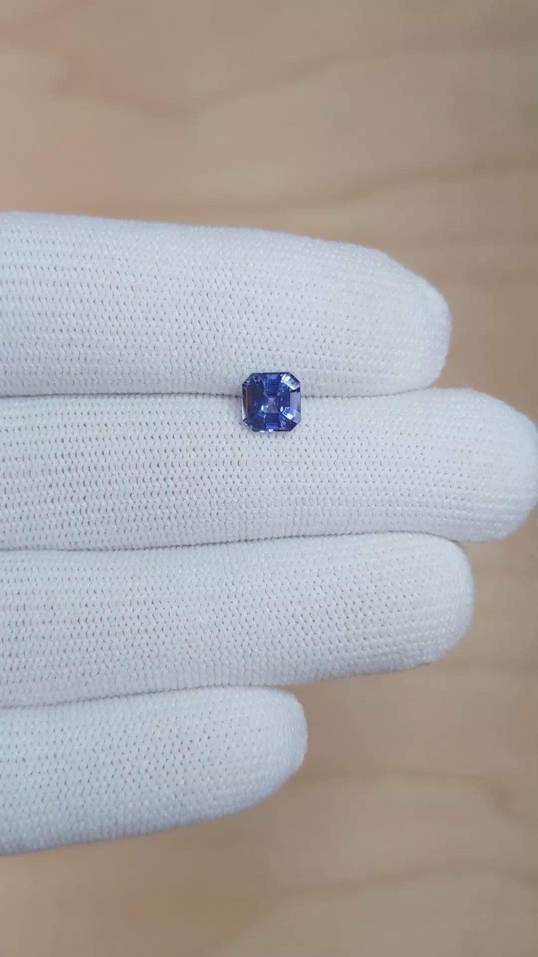 1.24 Ct. Blue Sapphire from Ceylon (Sri Lanka) Size Video