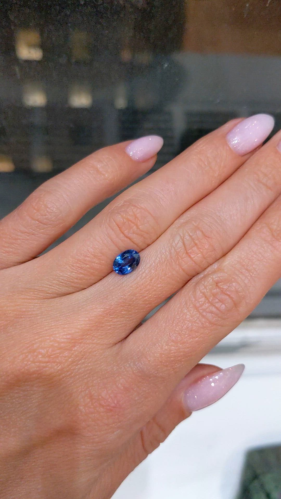 1.30 Ct. Blue Sapphire from Ceylon (Sri Lanka) Size Video
