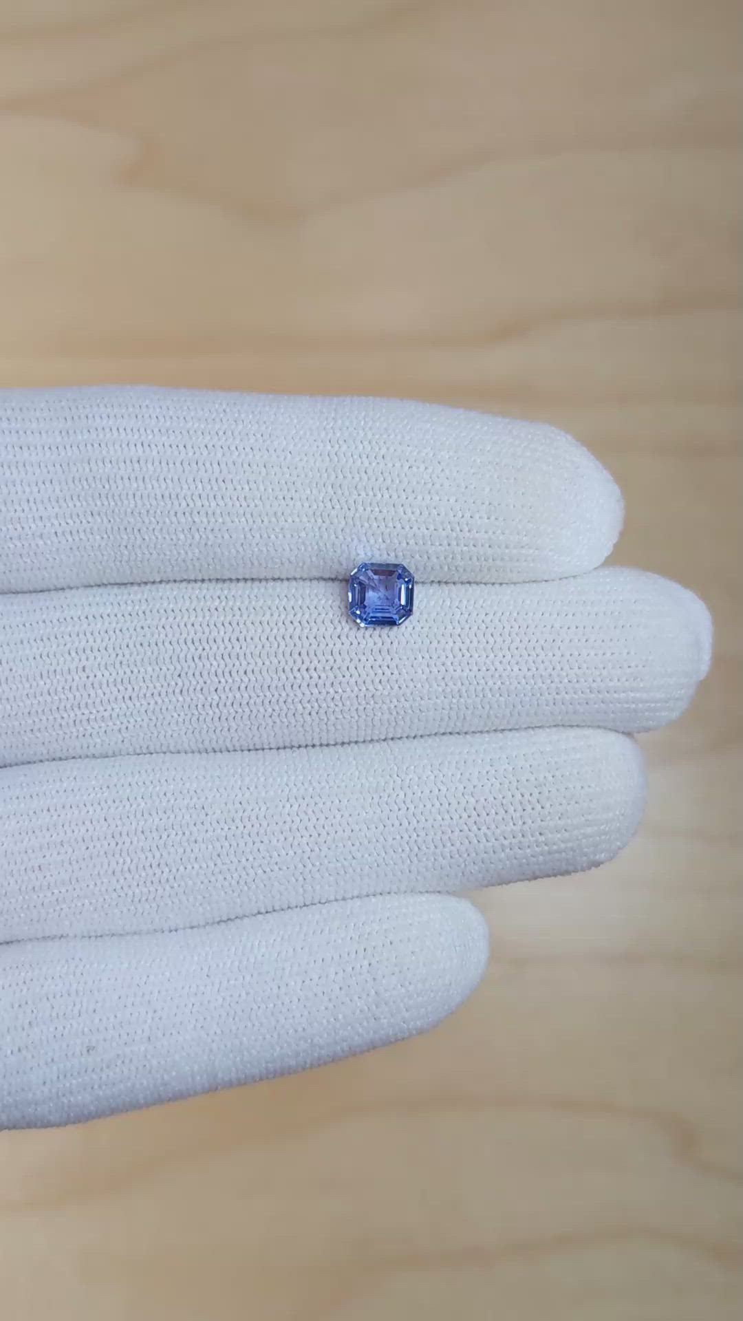 1.10 Ct. Blue Sapphire from Ceylon (Sri Lanka) Size Video