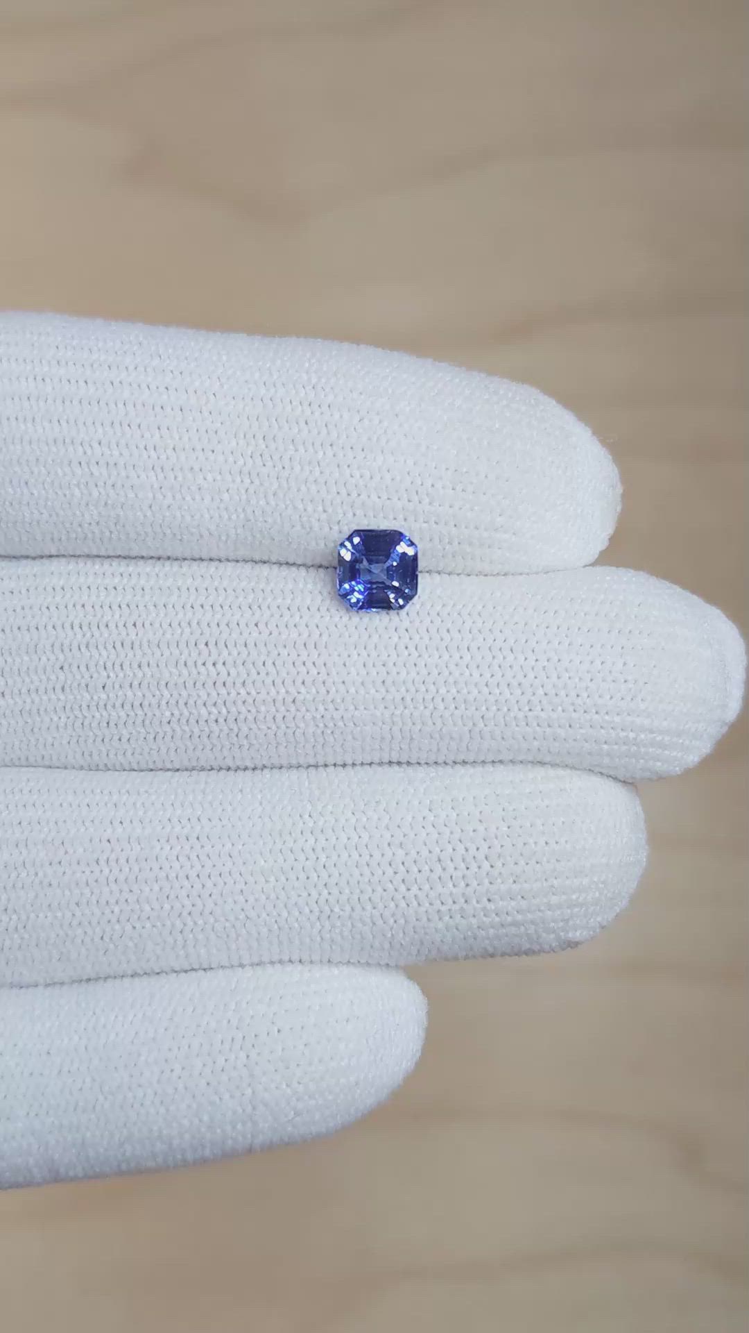 1.12 Ct. Blue Sapphire from Ceylon (Sri Lanka) Size Video