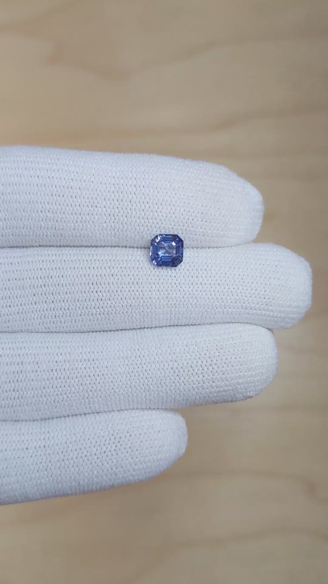1.28 Ct. Blue Sapphire from Ceylon (Sri Lanka) Size Video