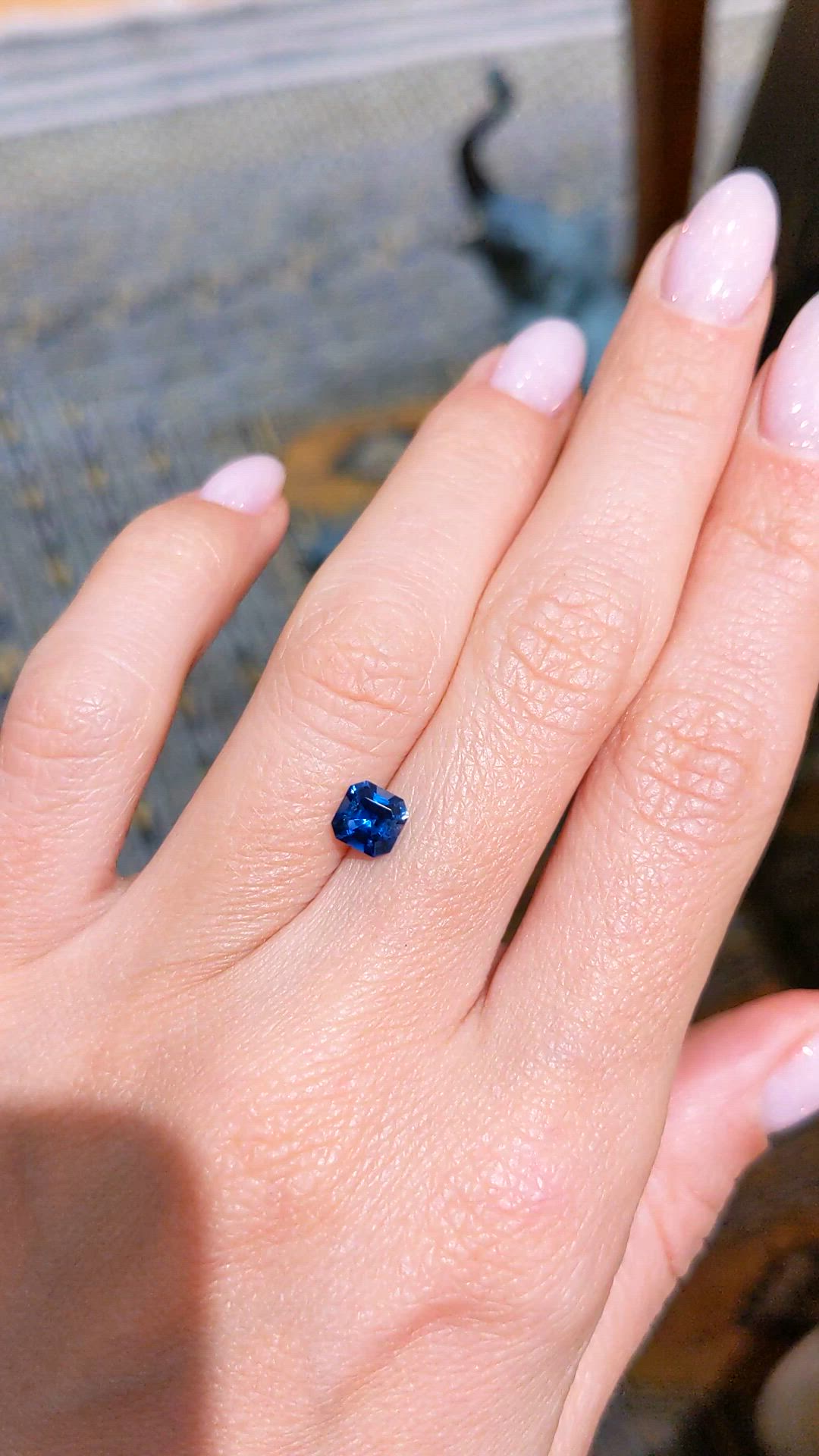 0.83 Ct. Blue Sapphire from Ceylon (Sri Lanka) Size Video