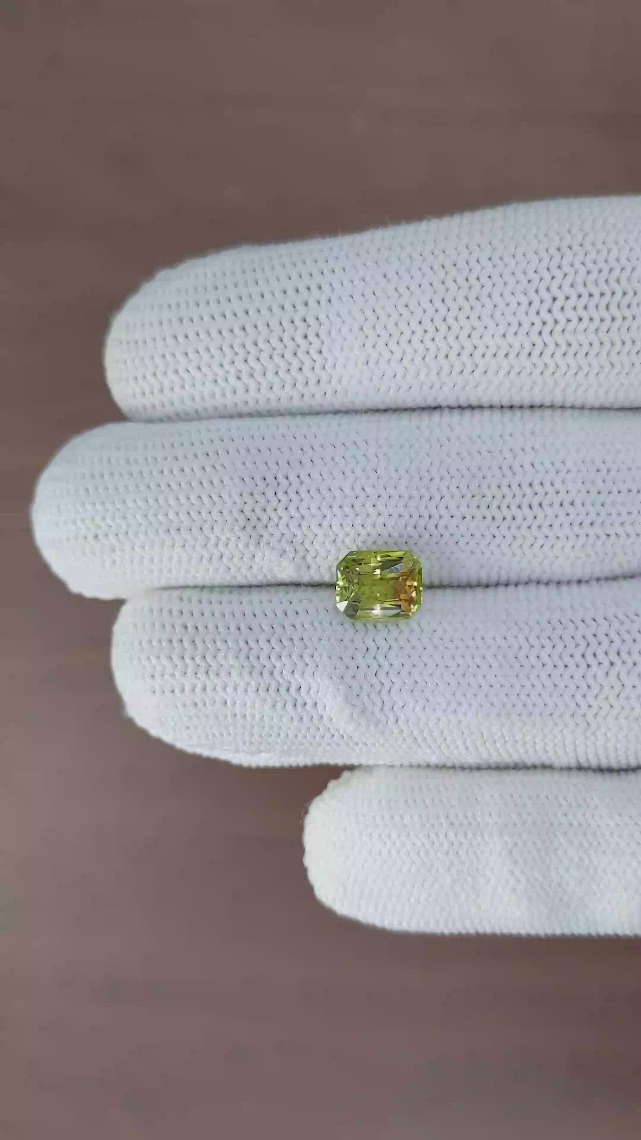 2.52 Ct. Yellowish Green Sapphire from Madagascar Size Video