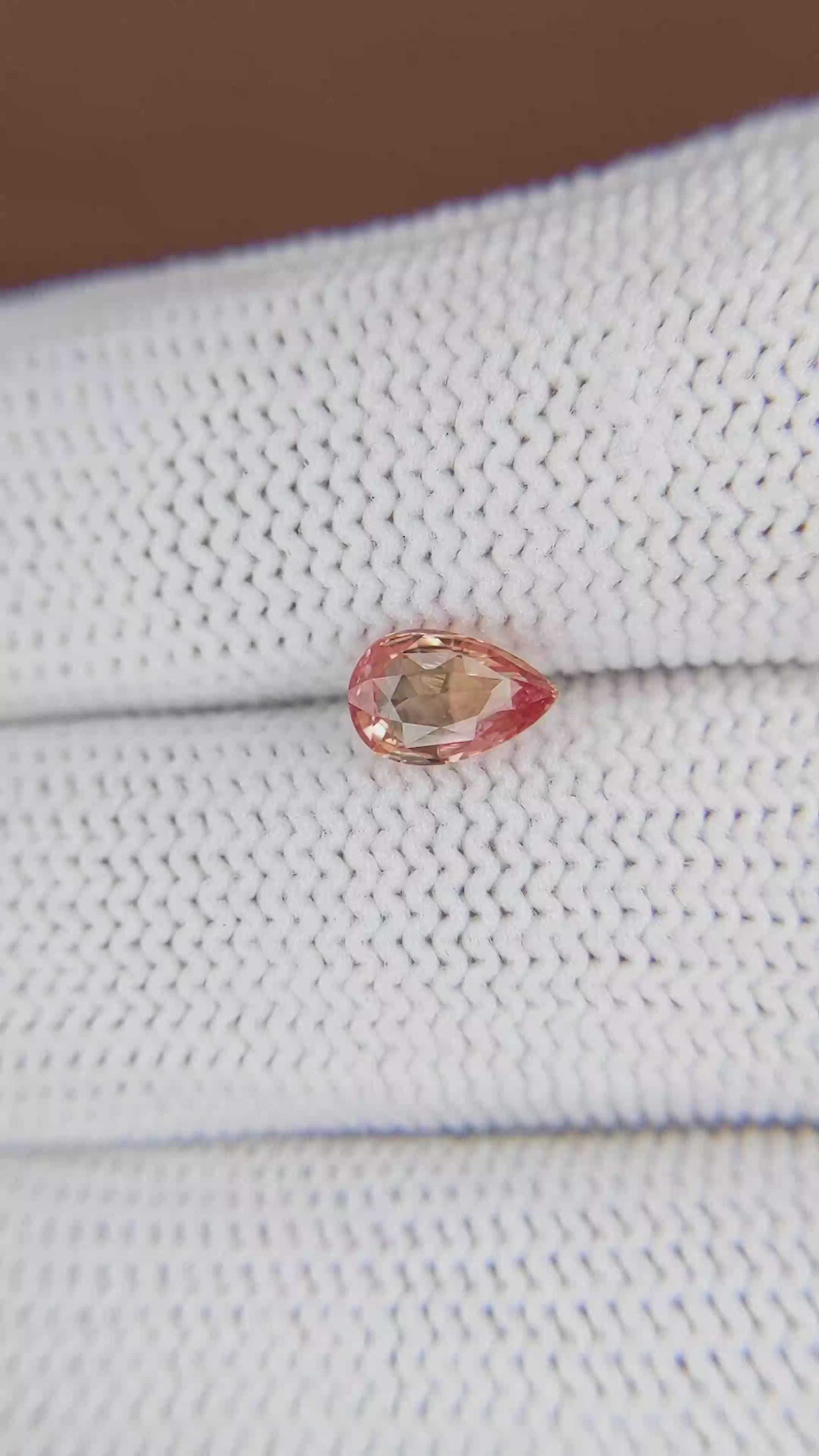 1.04 Ct. Padparadscha Sapphire from Ceylon (Sri Lanka) Size Video