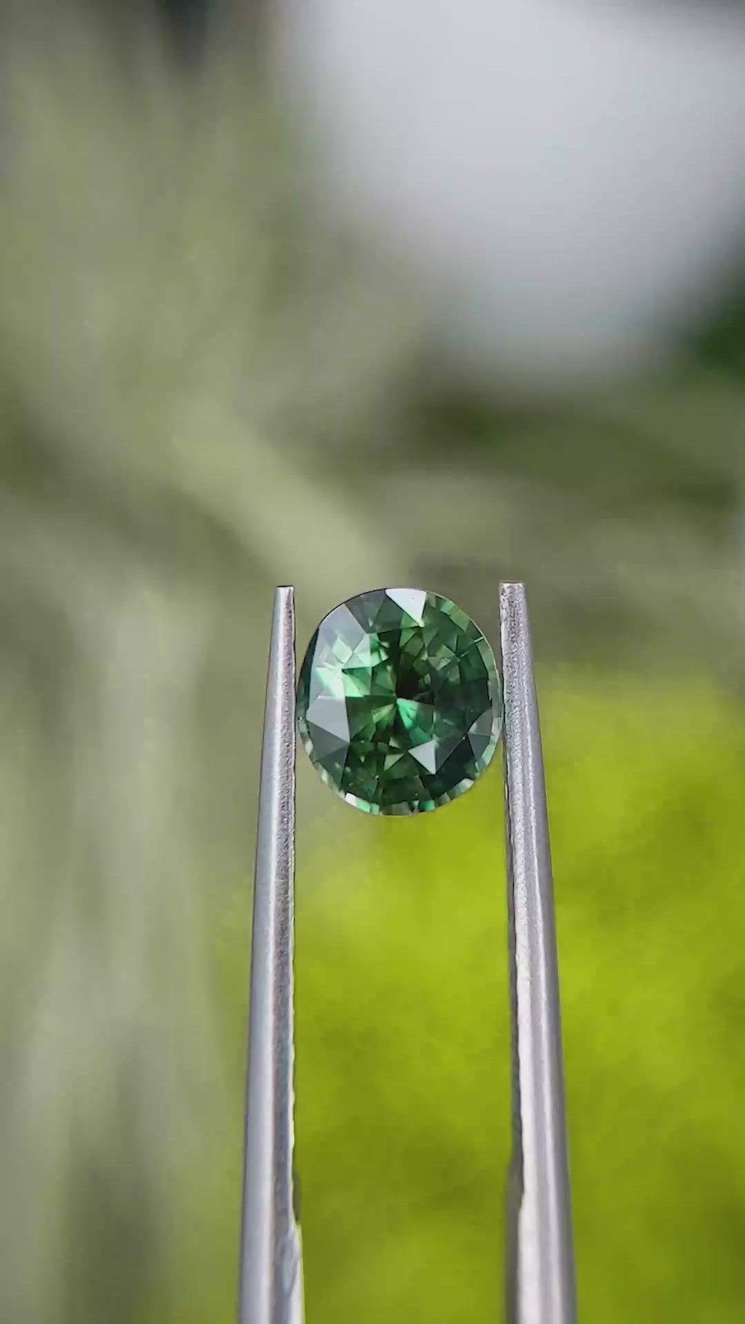 1.29 Ct. Green Sapphire from Madagascar Size Video