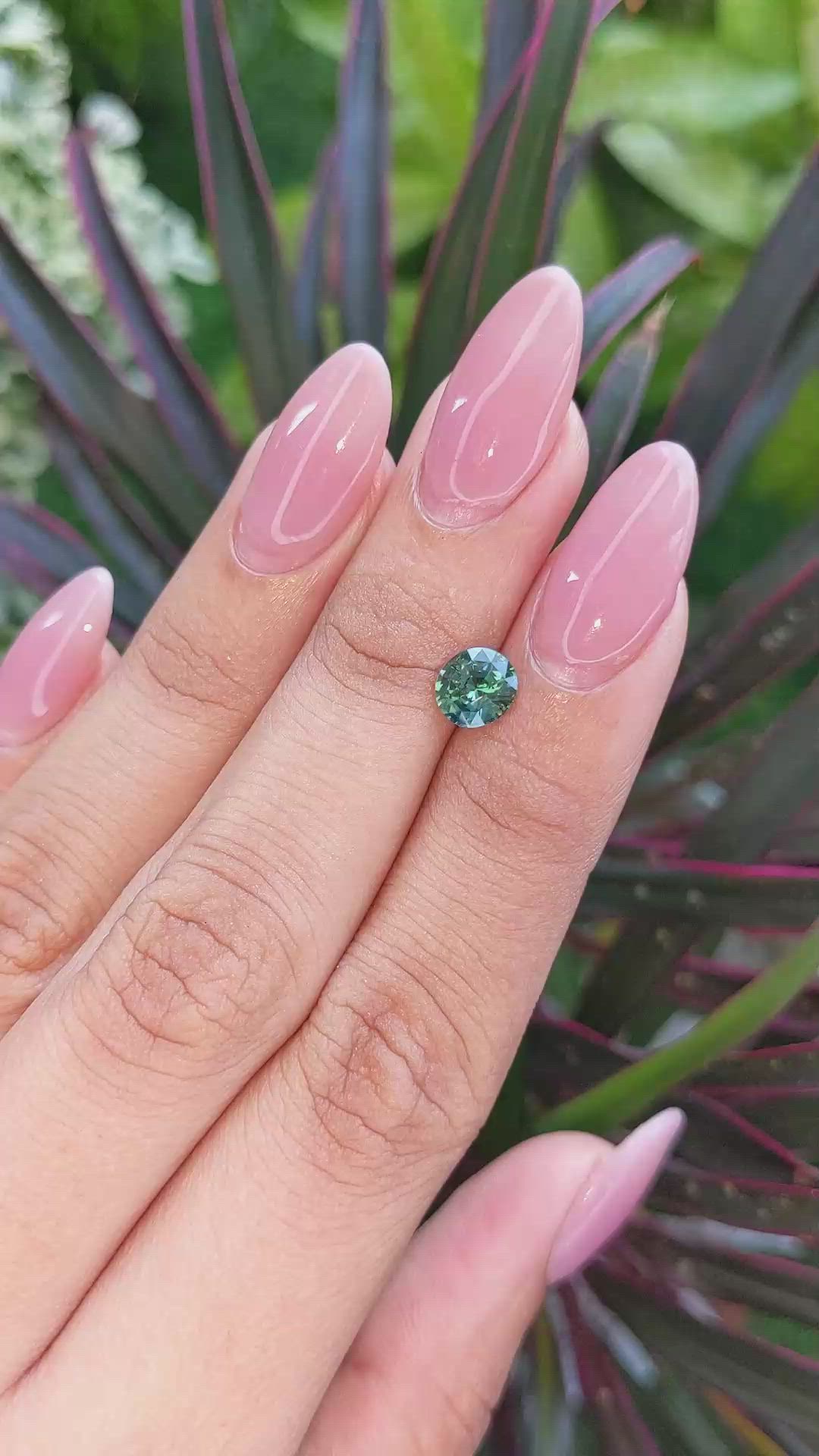 1.29 Ct. Green Sapphire from Madagascar Size Video