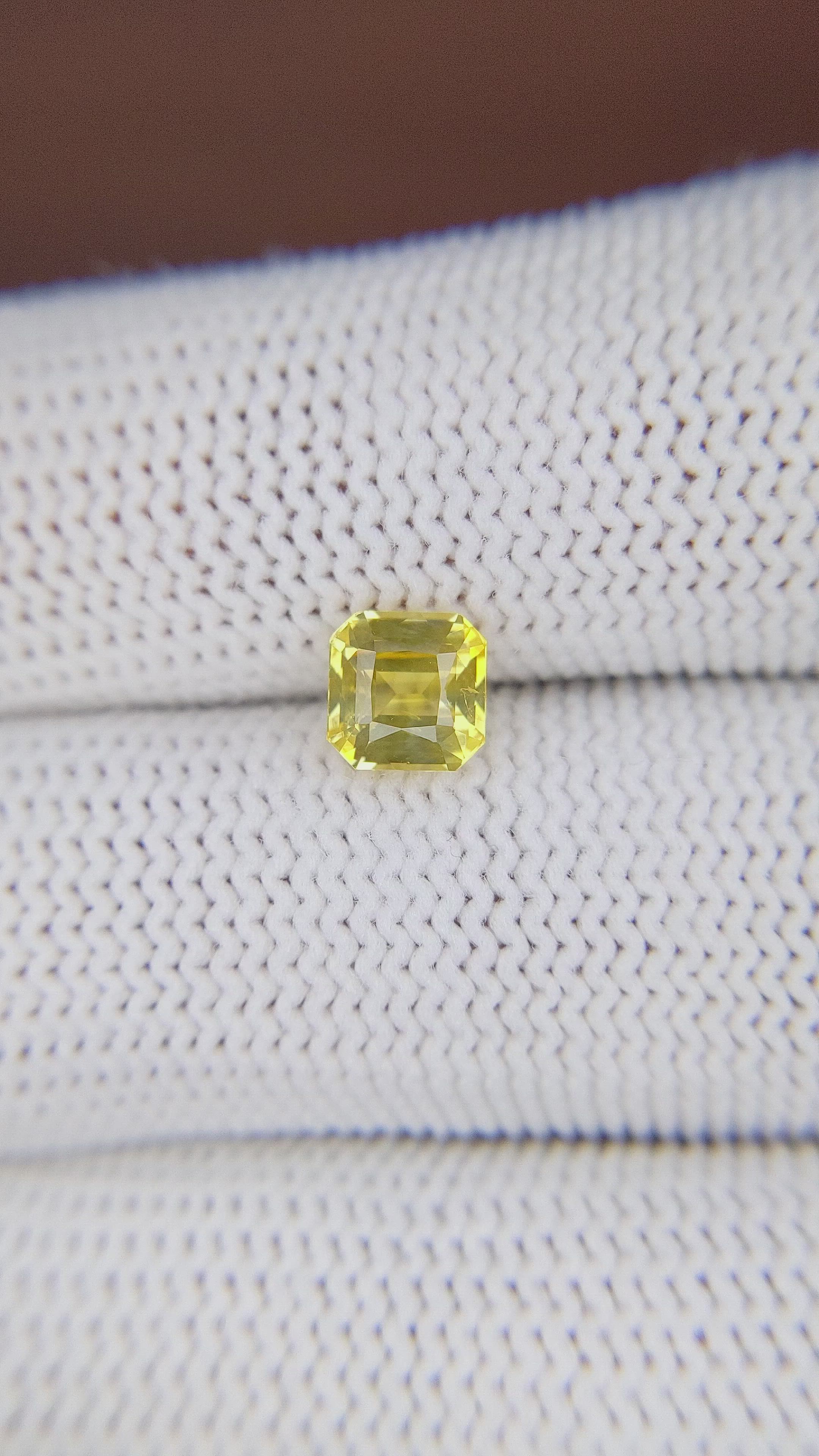 1.26 Ct. Yellow Sapphire from Ceylon (Sri Lanka) Size Video