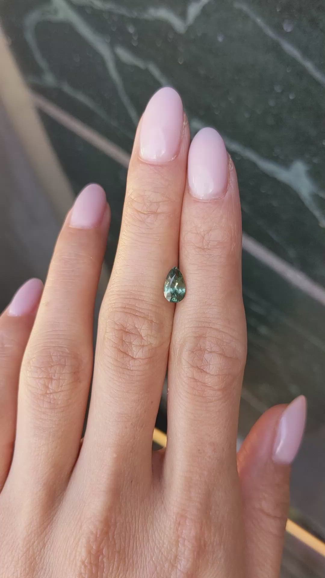 1.11 Ct. Green Sapphire from Madagascar Size Video