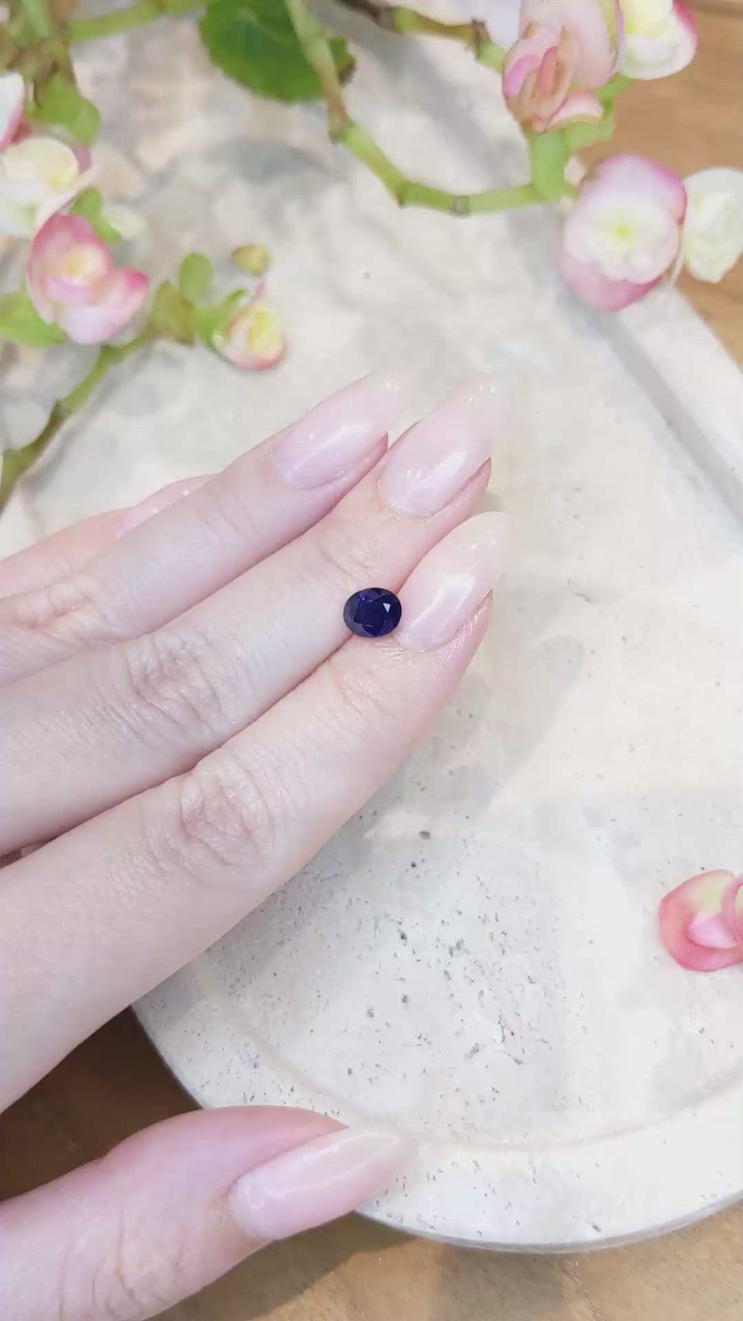 1.48 Ct. Blue Sapphire from Ceylon (Sri Lanka) Size Video