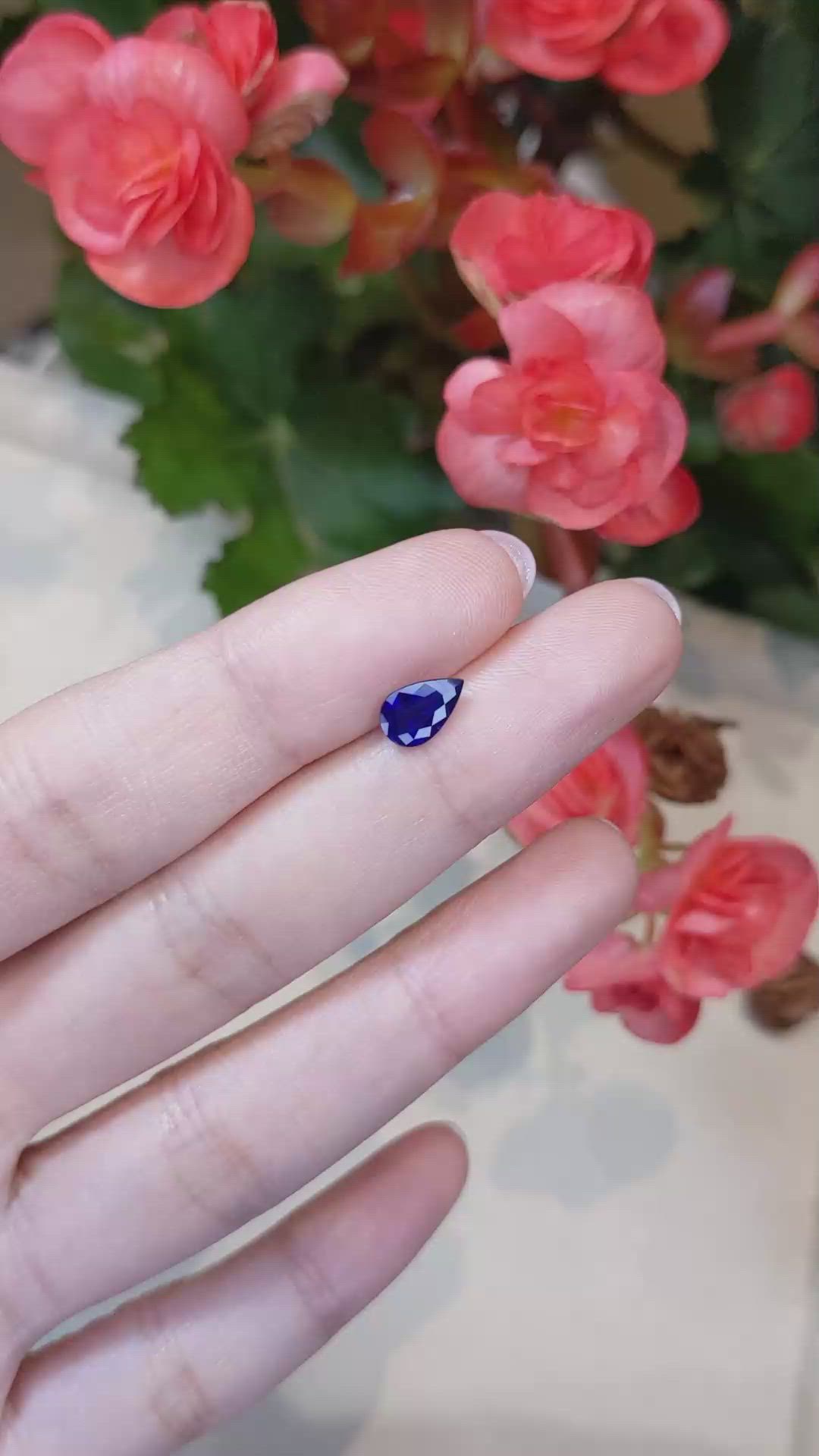 0.96 Ct. Blue Sapphire from Ceylon (Sri Lanka) Size Video