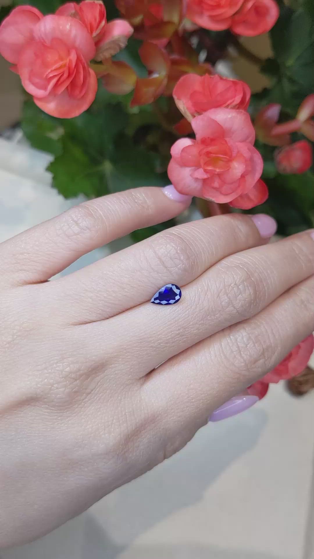 0.96 Ct. Blue Sapphire from Ceylon (Sri Lanka) Size Video