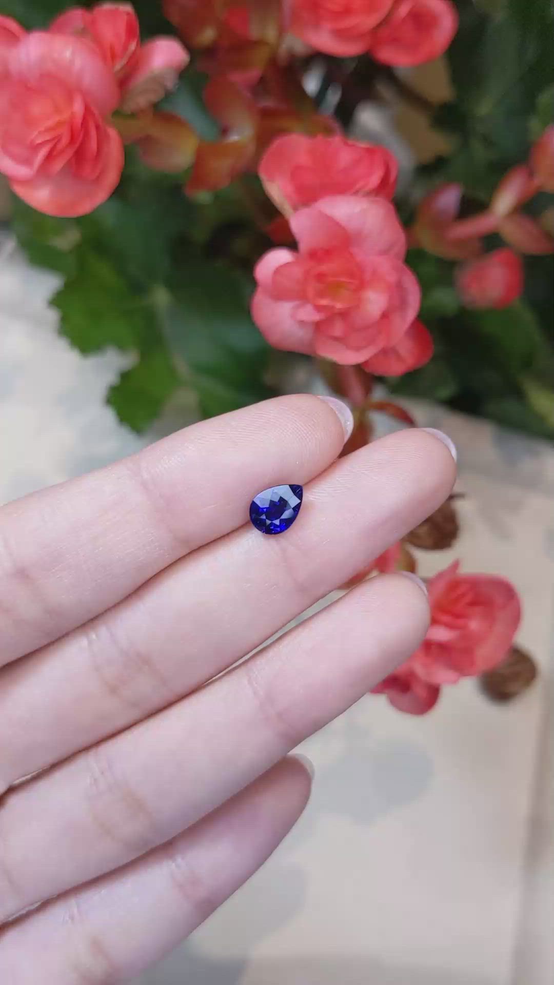 1.29 Ct. Blue Sapphire from Ceylon (Sri Lanka) Size Video