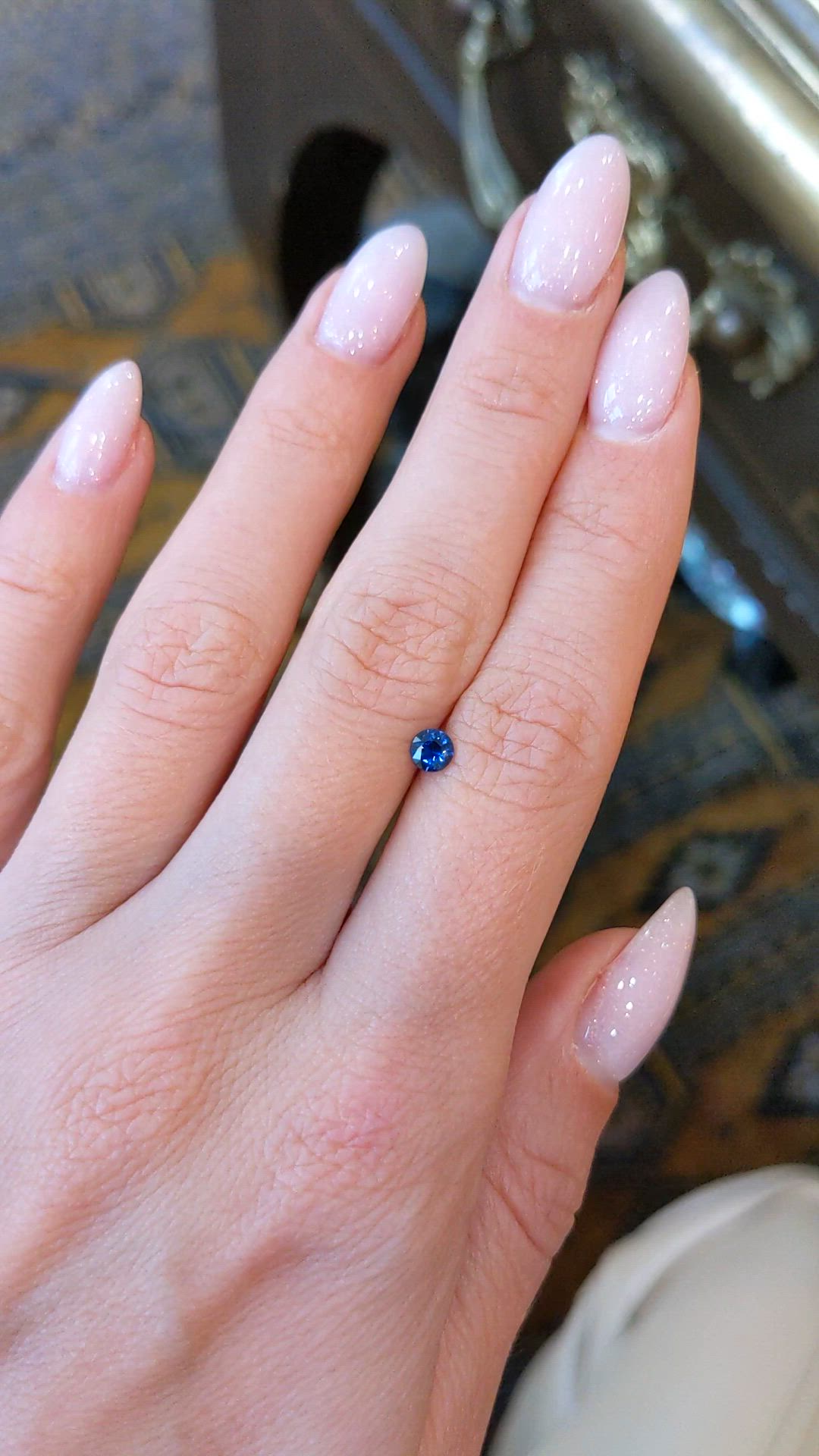 0.28 Ct. Blue Sapphire from Ceylon (Sri Lanka) Size Video
