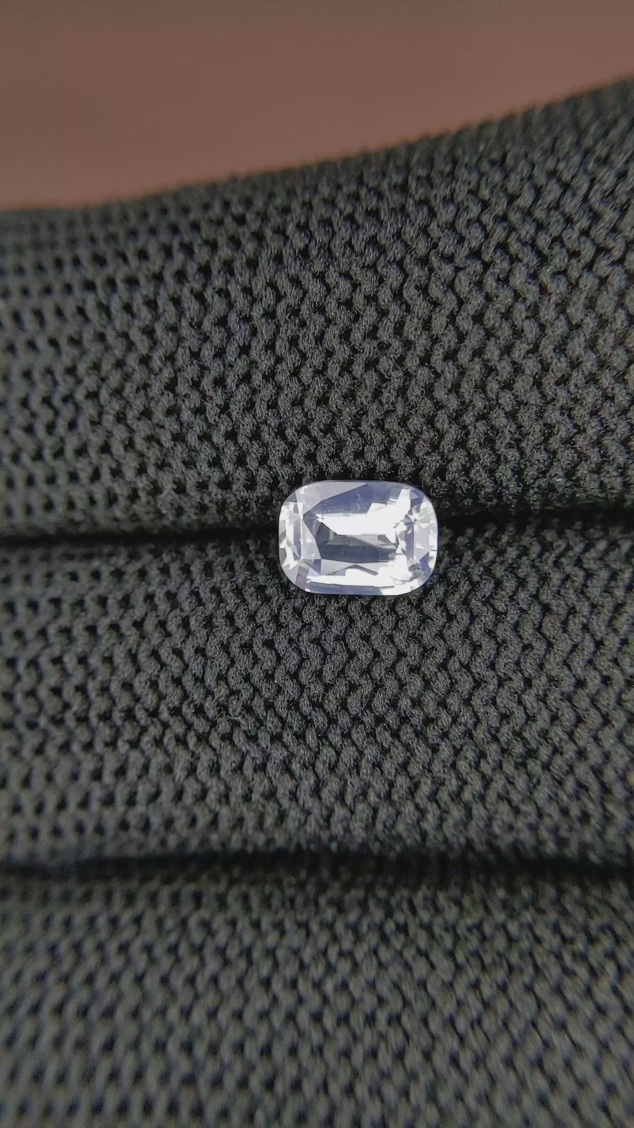 1.20 Ct. White Sapphire from Madagascar Size Video