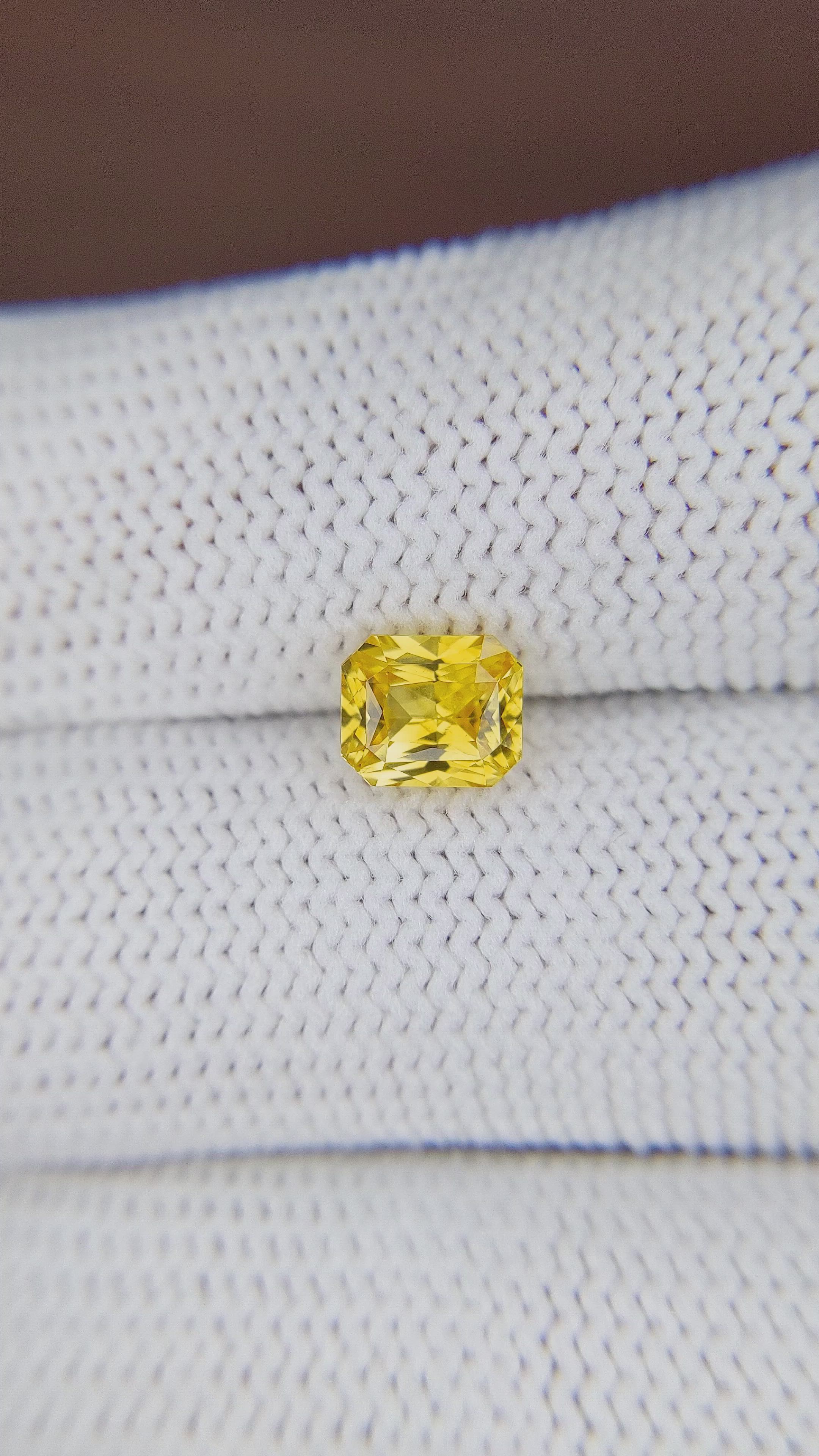 1.53 Ct. Yellow Sapphire from Ceylon (Sri Lanka) Size Video