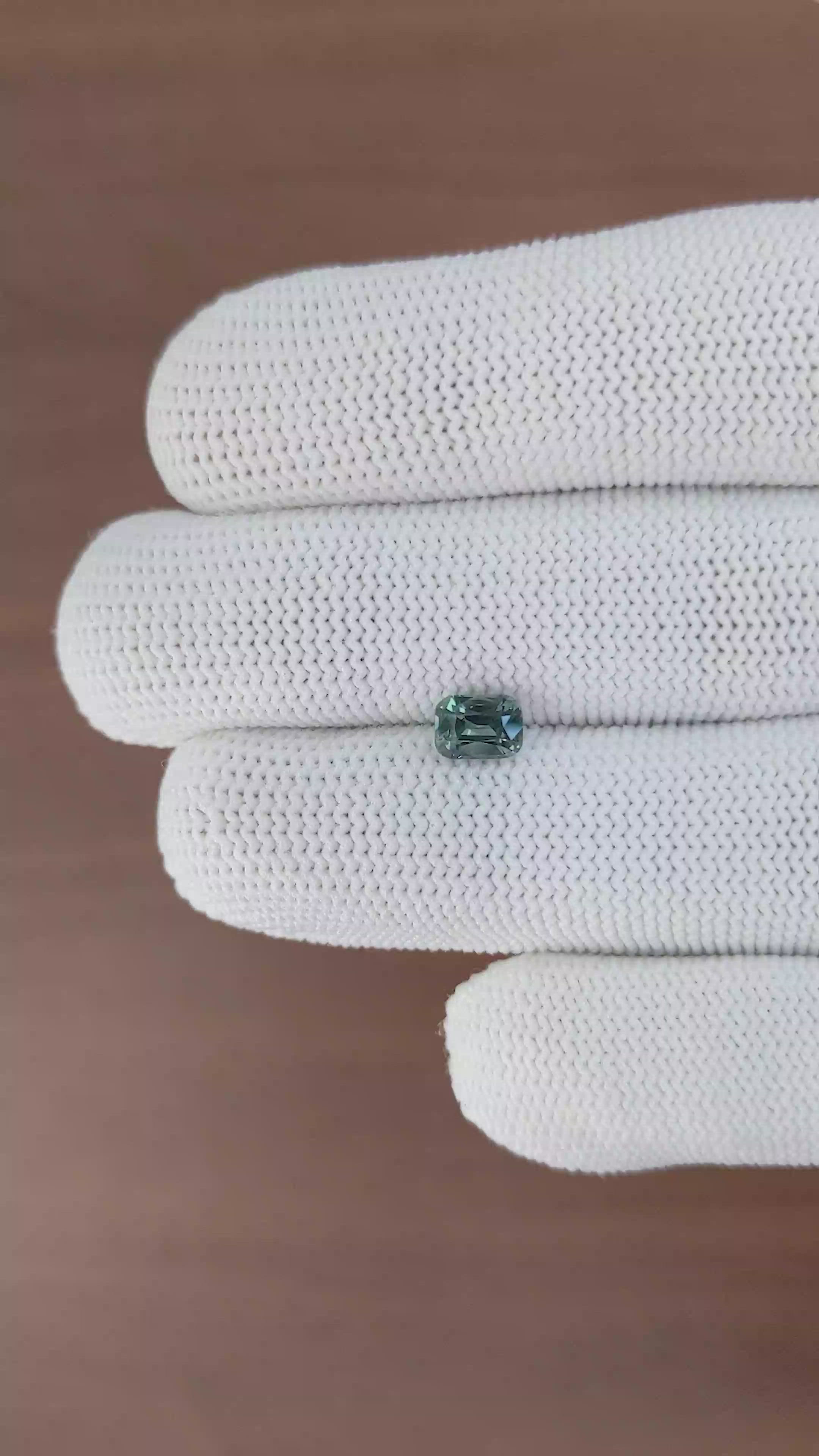 1.08 Ct. Bluish Green Sapphire from Tanzania Size Video