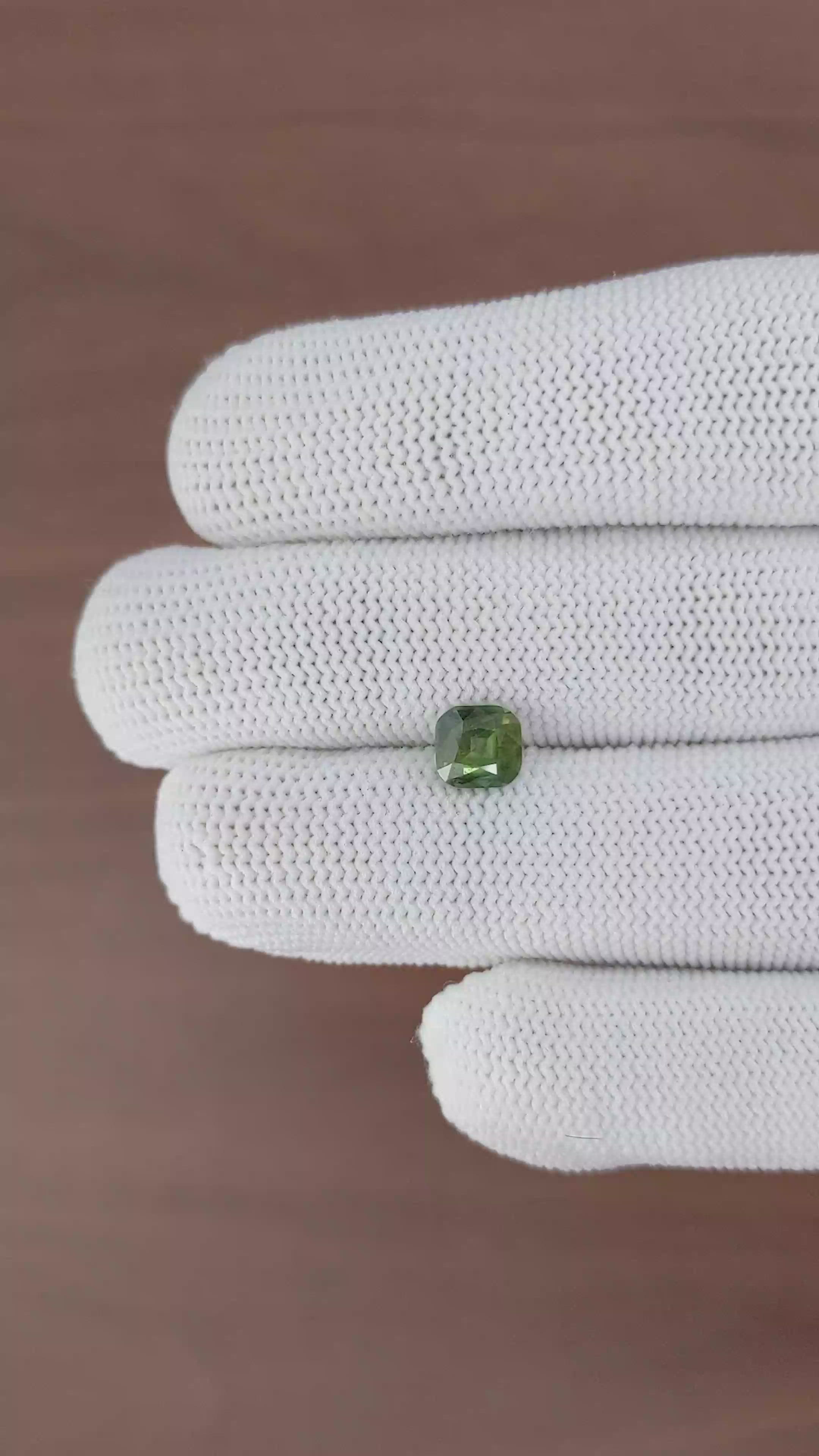 1.22 Ct. Yellowish Green Sapphire from Tanzania Size Video
