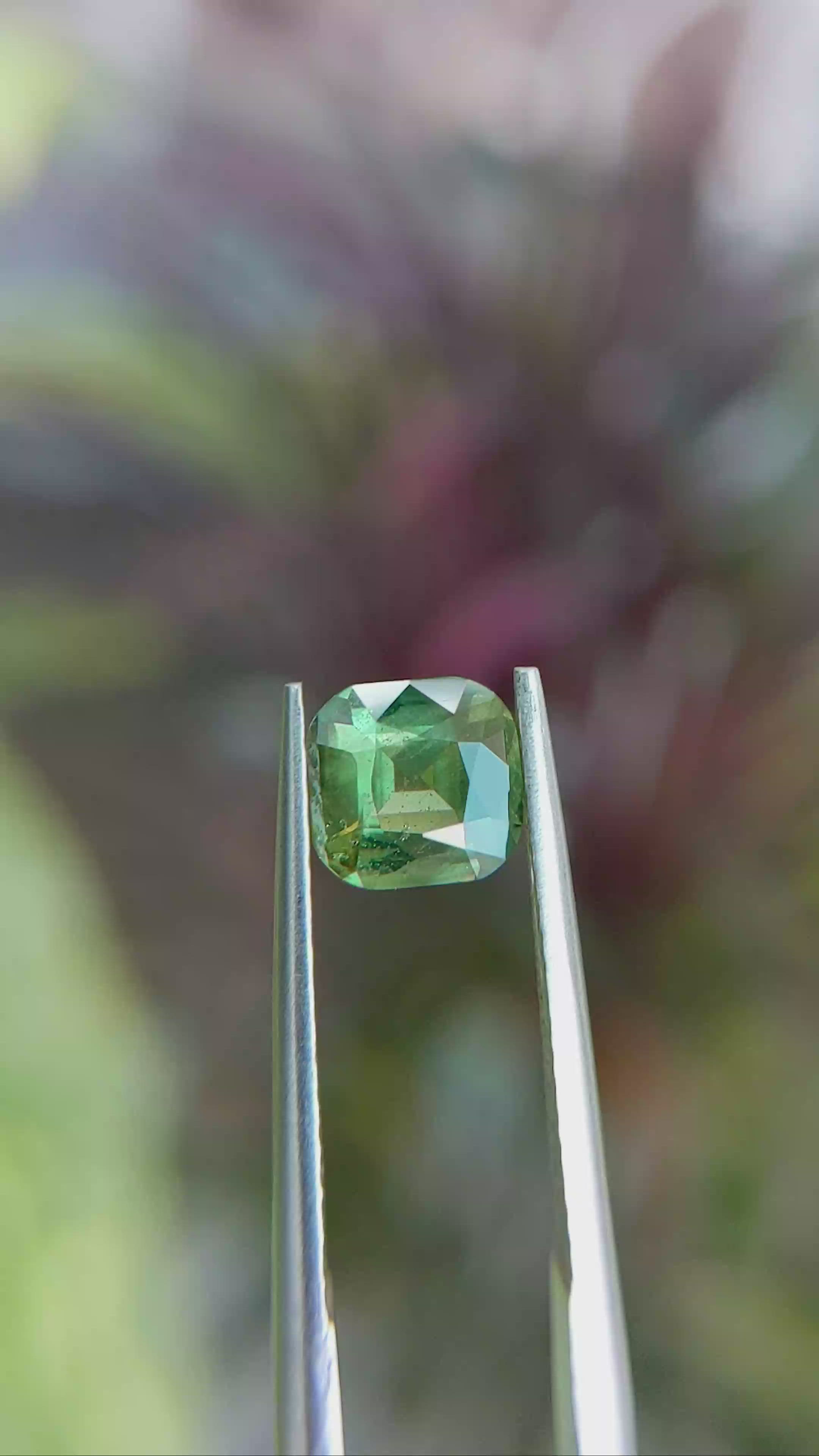 1.22 Ct. Yellowish Green Sapphire from Tanzania Size Video